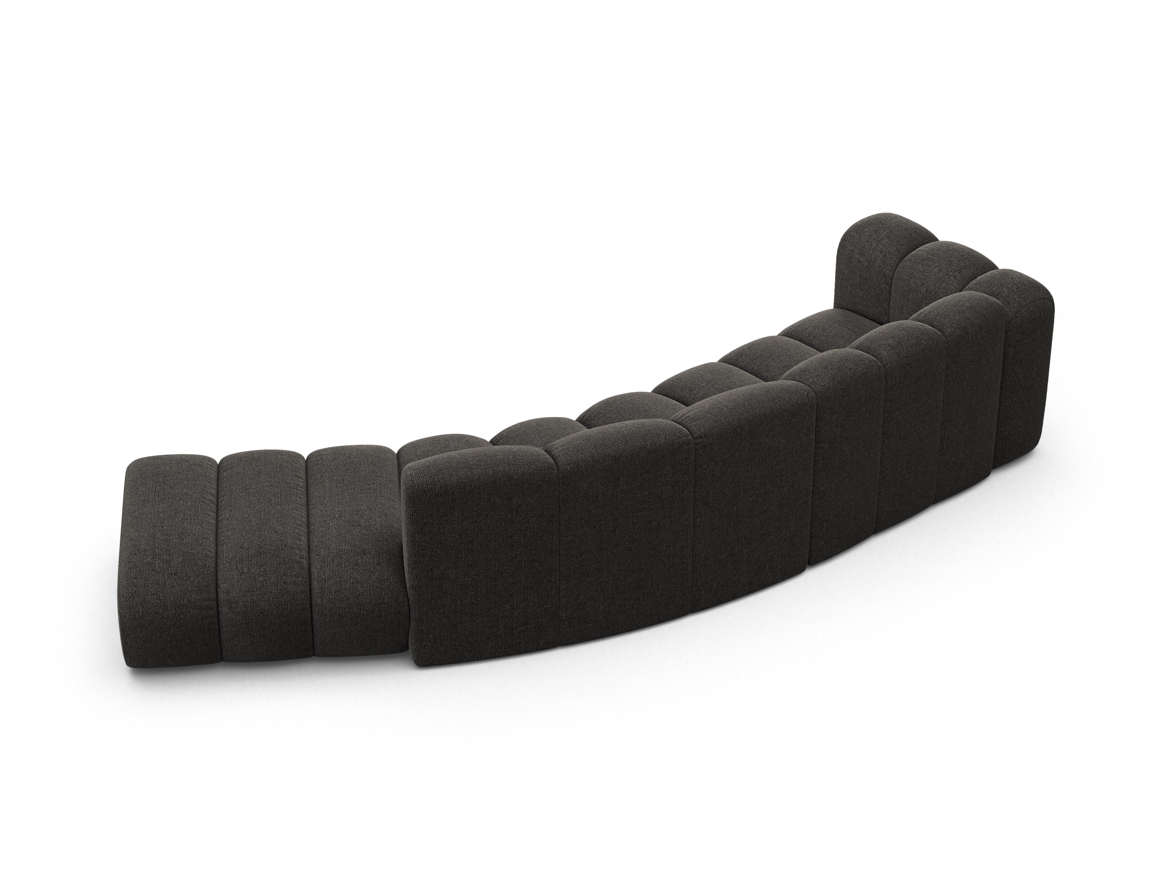 5-seater right-facing sofa LUPINE gray chenille
