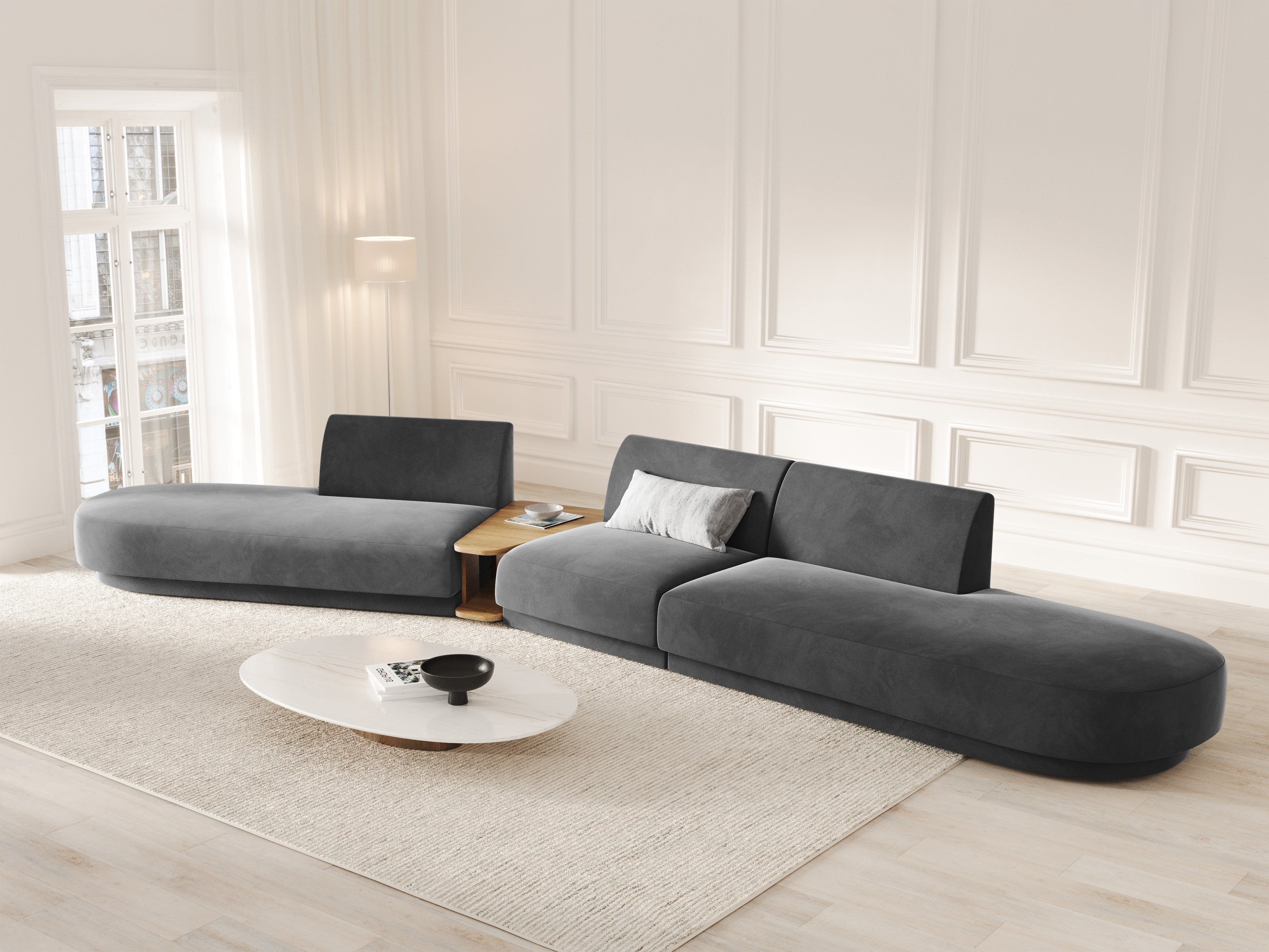Pouf velvety miley dark gray