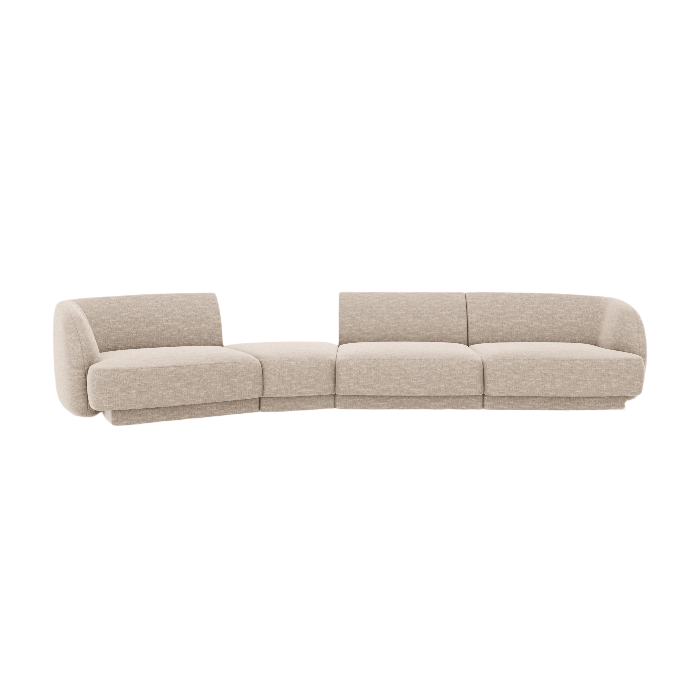 Left-facing modular sofa for 6 people MILEY beige chenille