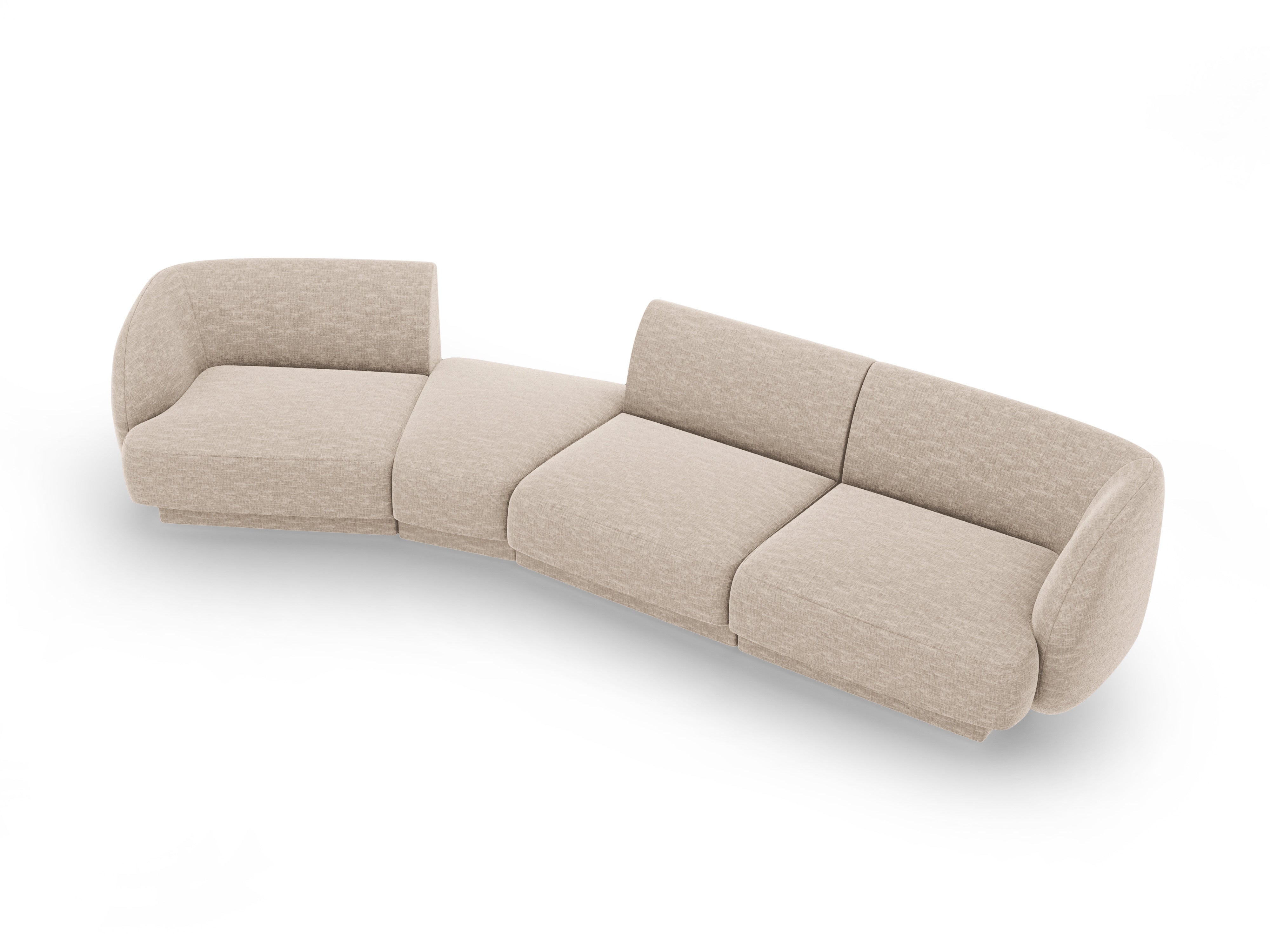Left-facing modular sofa for 6 people MILEY beige chenille