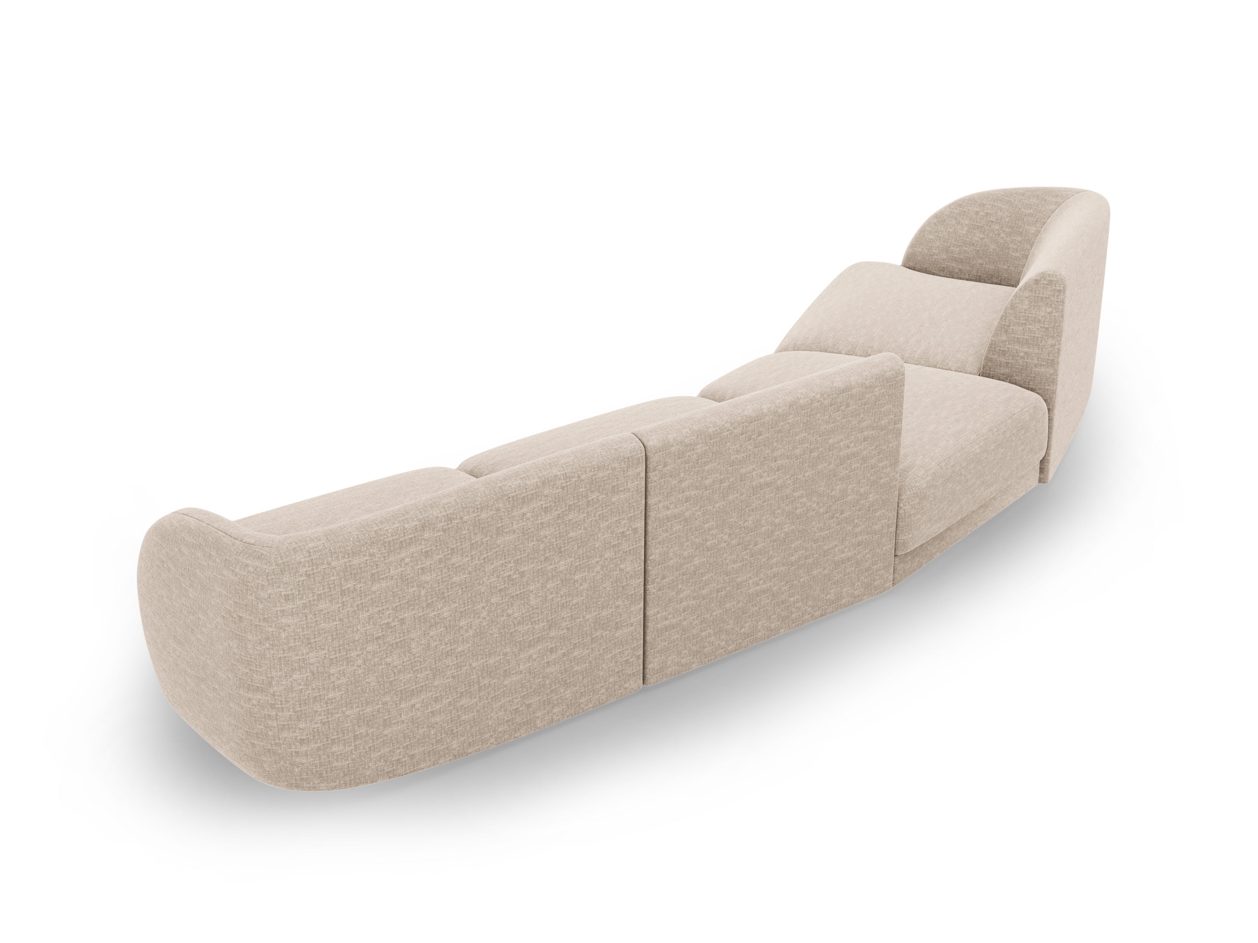 Left-facing modular sofa for 6 people MILEY beige chenille