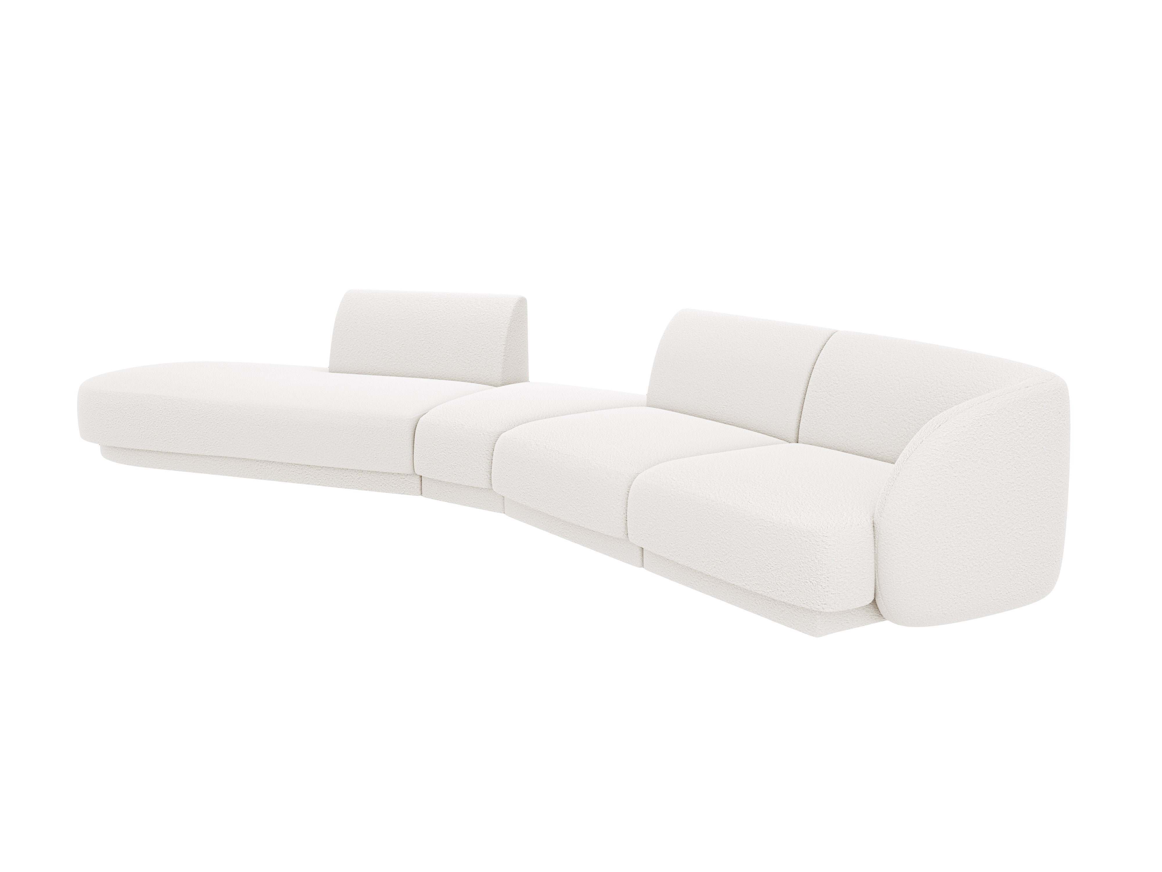 Left-facing modular corner sofa for 7 people MILEY white boucle