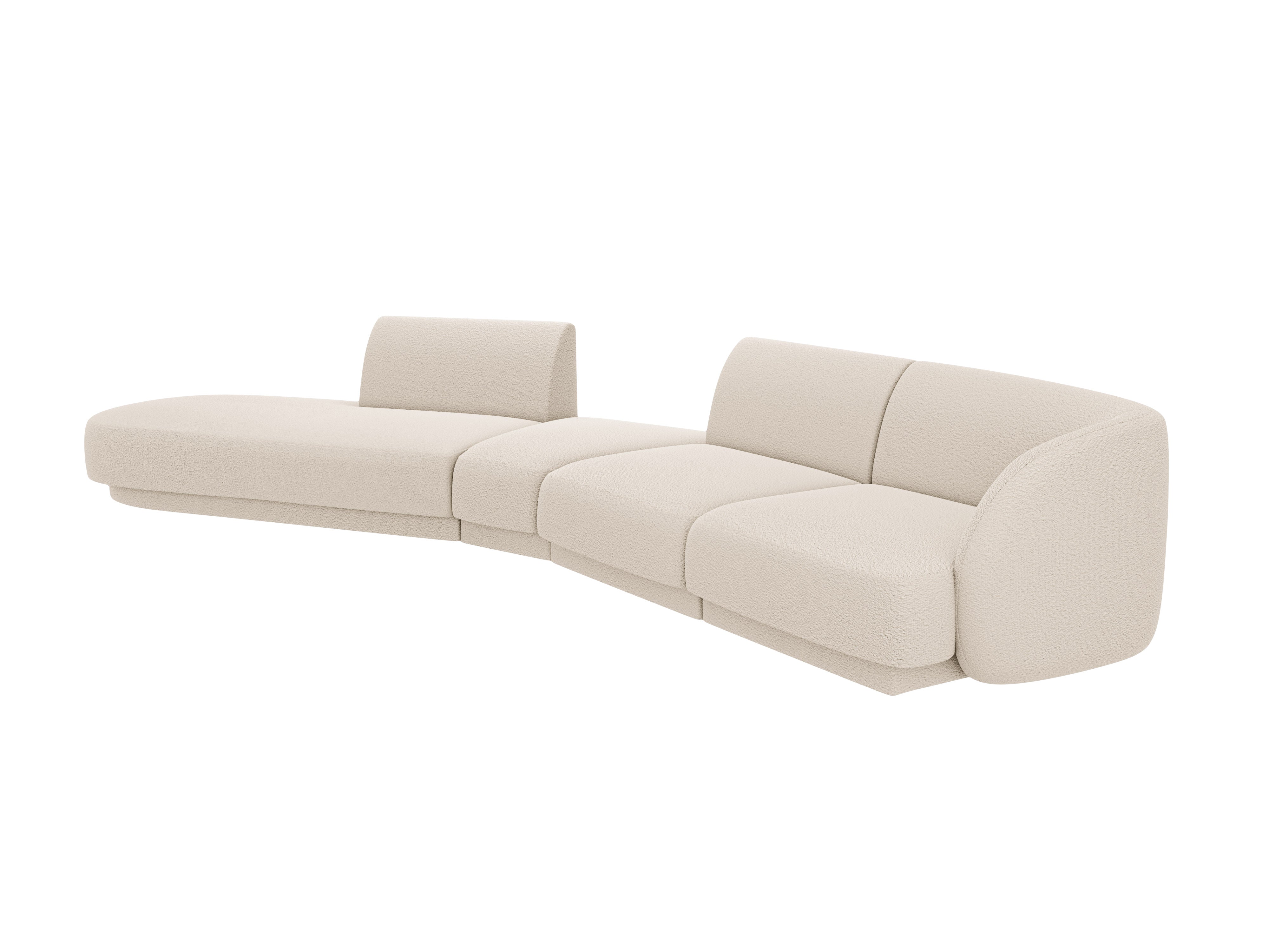 Left-facing modular corner sofa for 7 people MILEY beige boucle