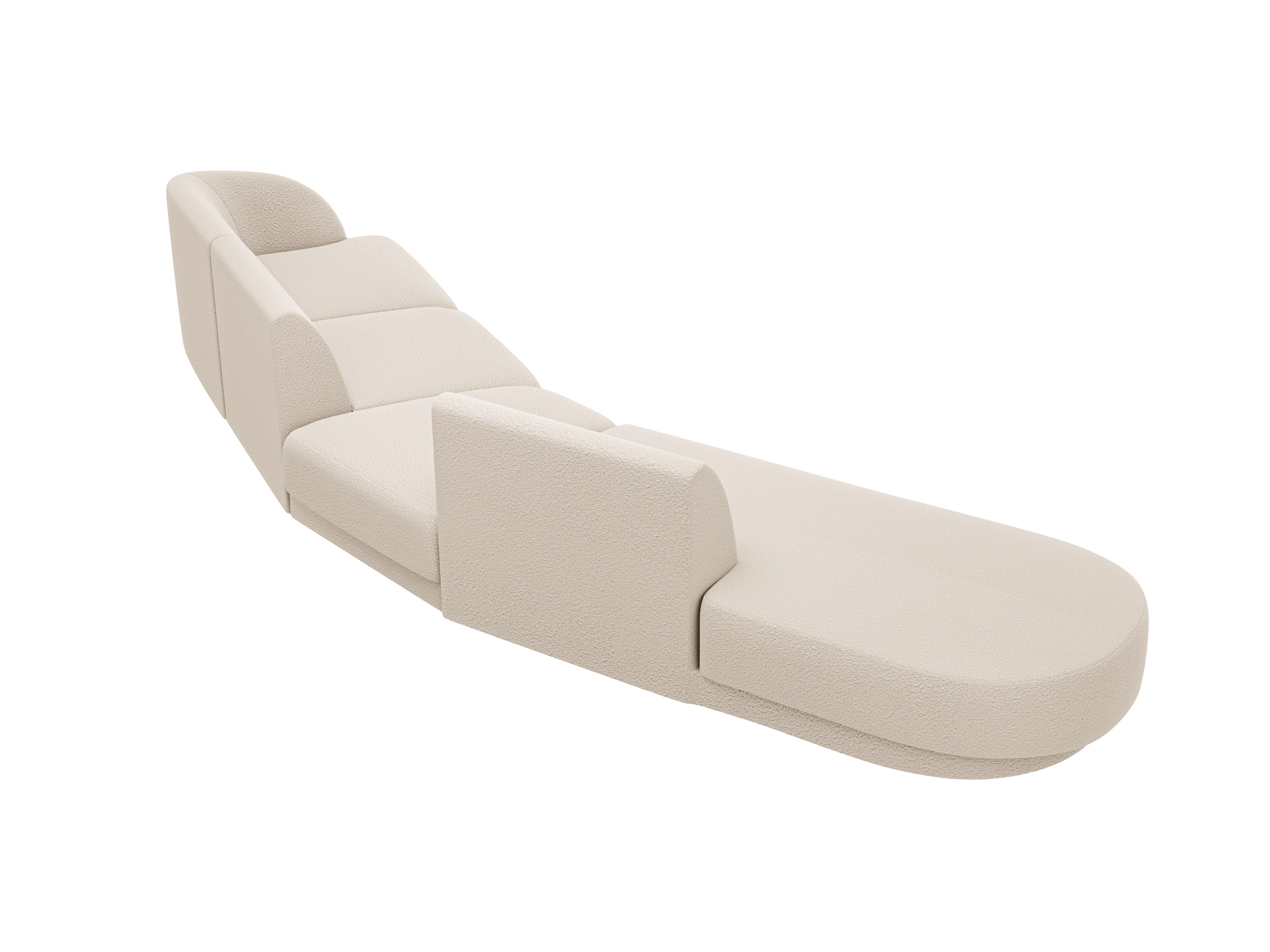 Left-facing modular corner sofa for 7 people MILEY beige boucle