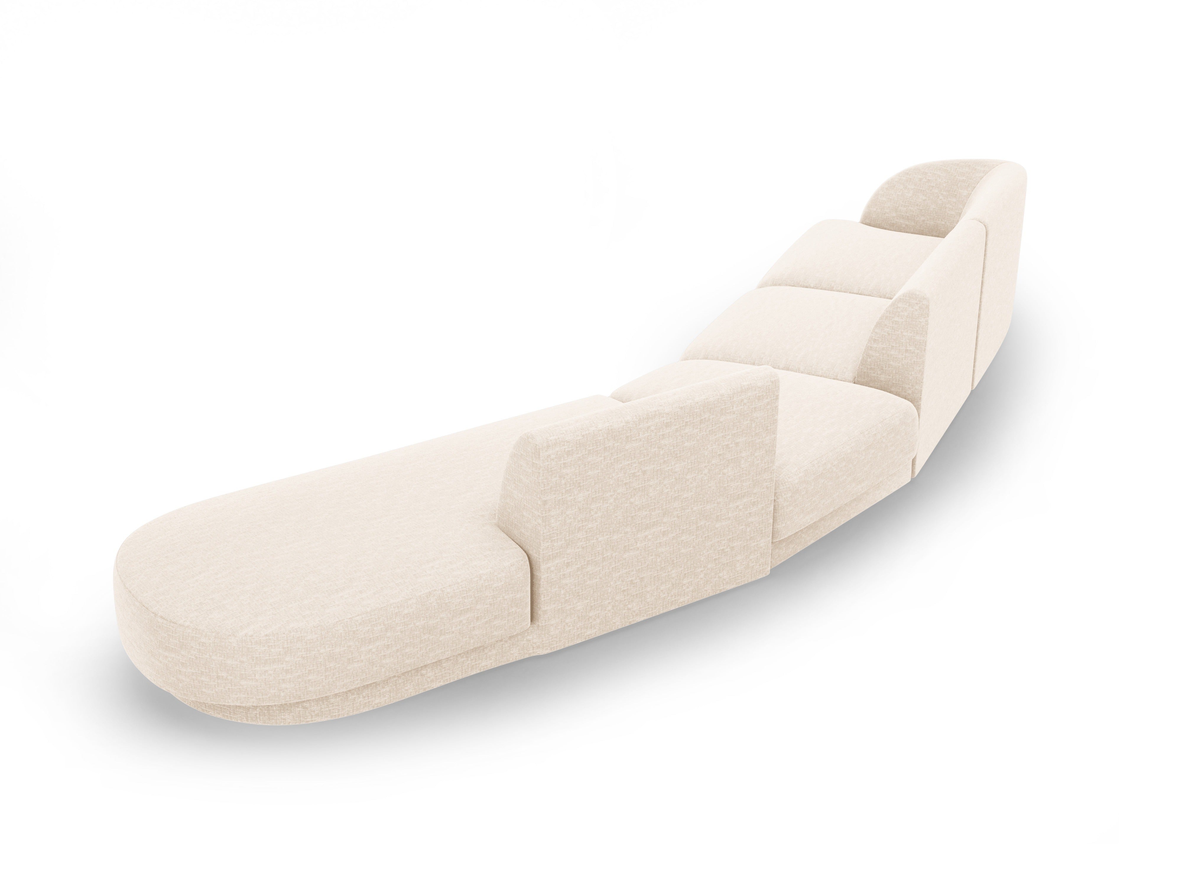 Right-facing modular corner sofa for 7 people MILEY ivory chenille