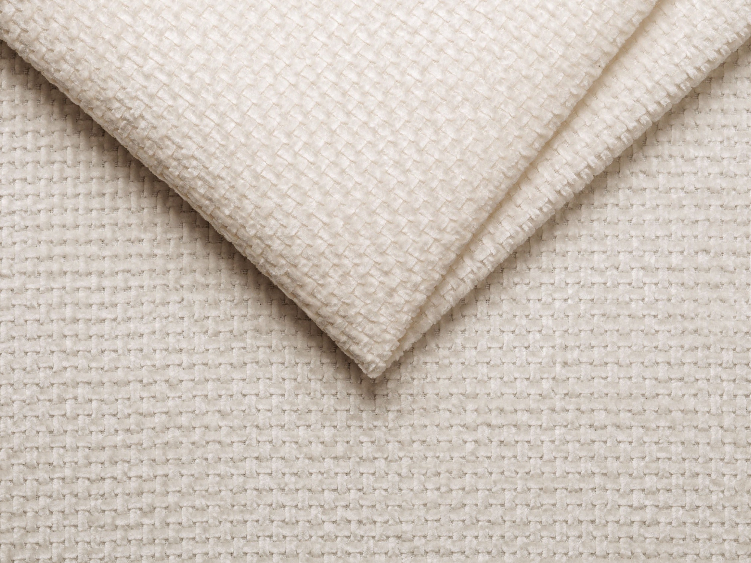 Right-facing U-shaped corner sofa MILEY ivory chenille