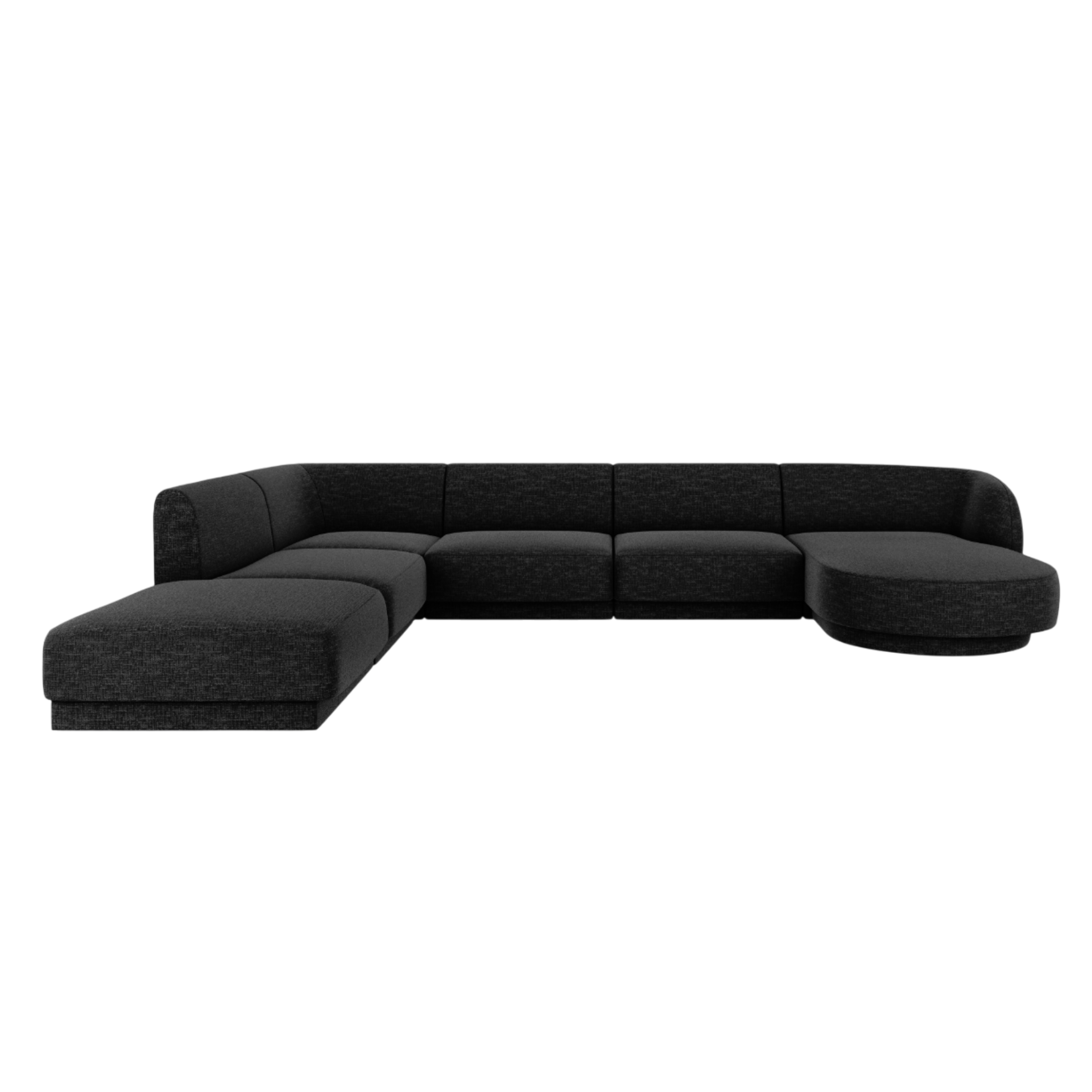 Left-facing U-shaped corner sofa MILEY black chenille
