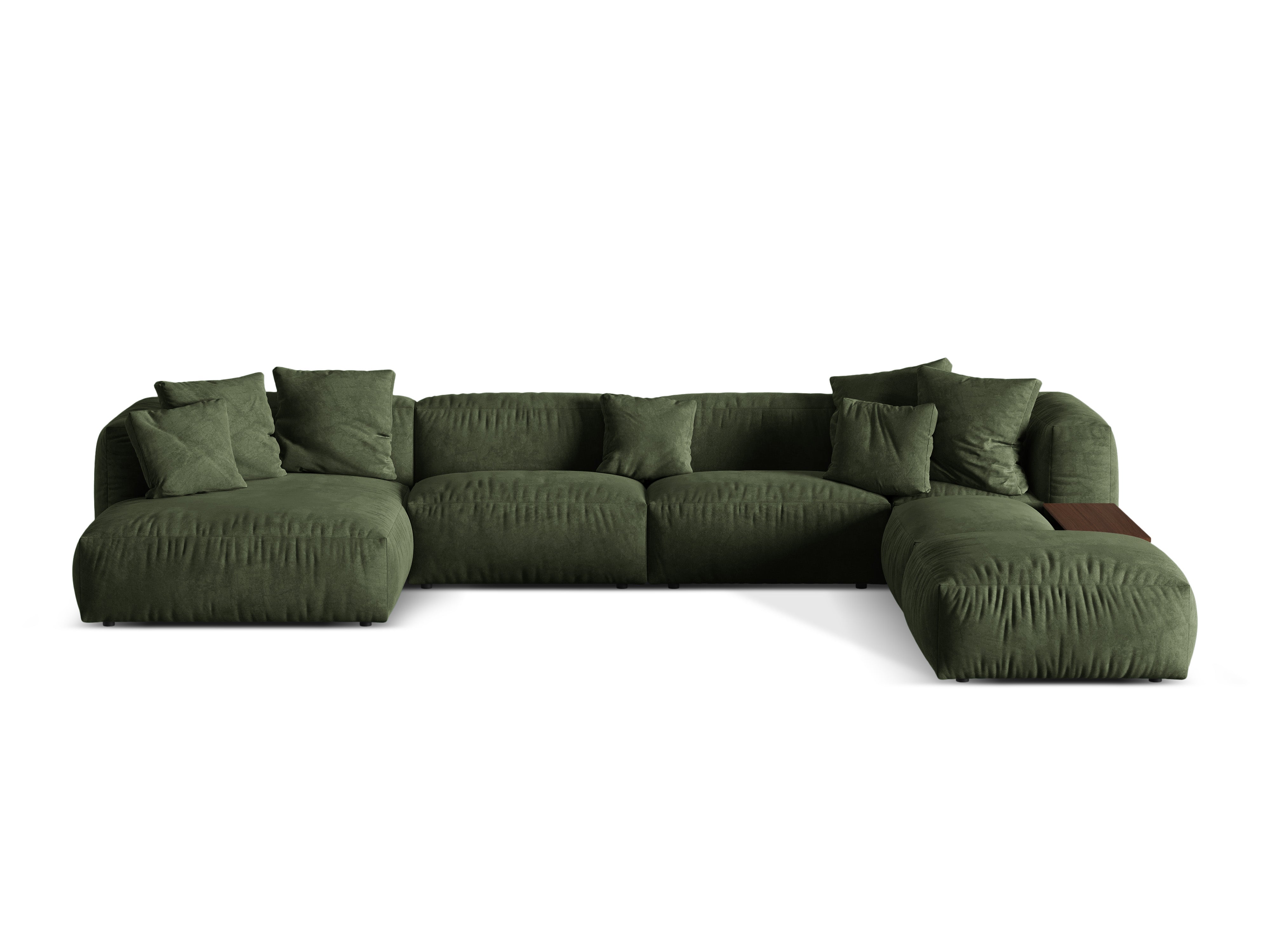 Right -sided corner velvet panoramic Martina Zielony