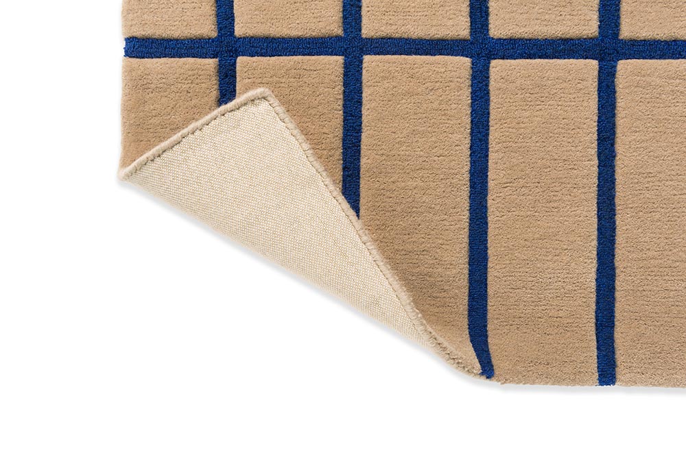 Tiliskii wool rug beige with blue