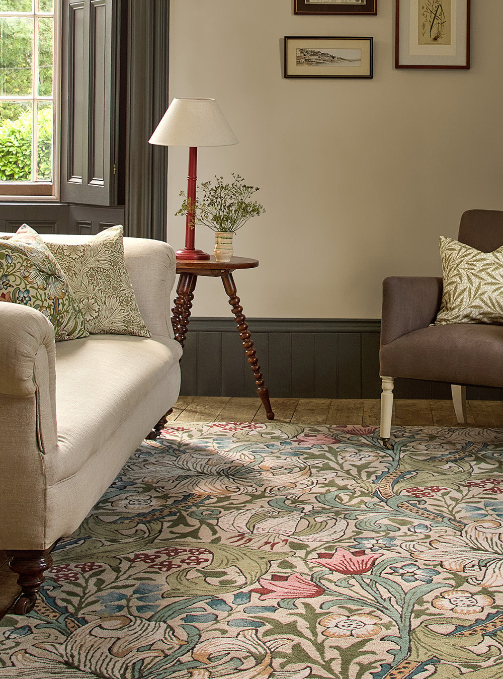 Koberec ZLATÁ ĽALIA zelený s béžovým