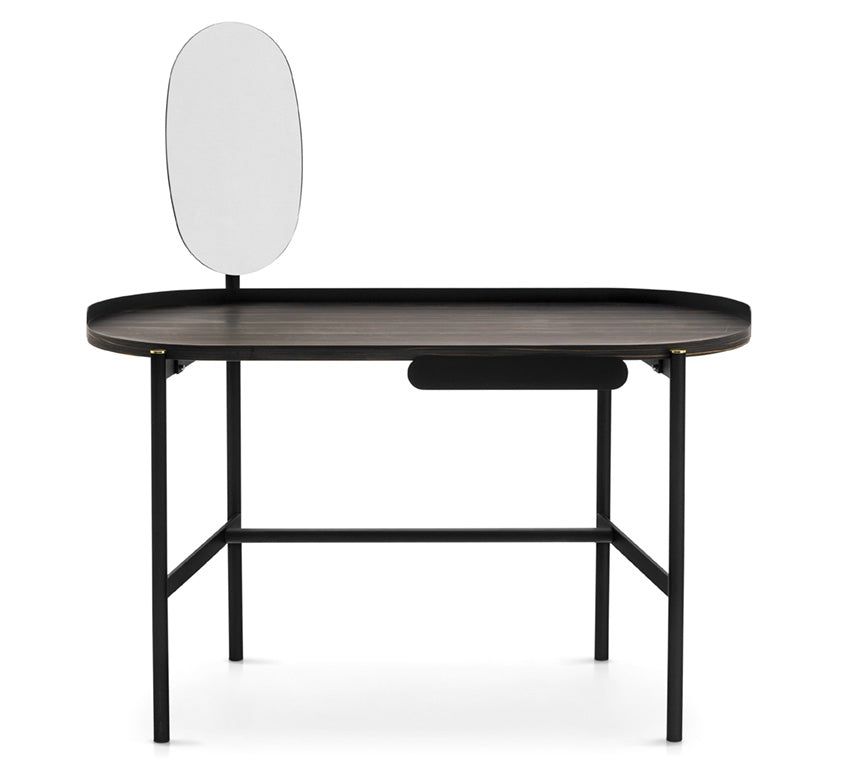 Desk MADAME dark brown top with black base