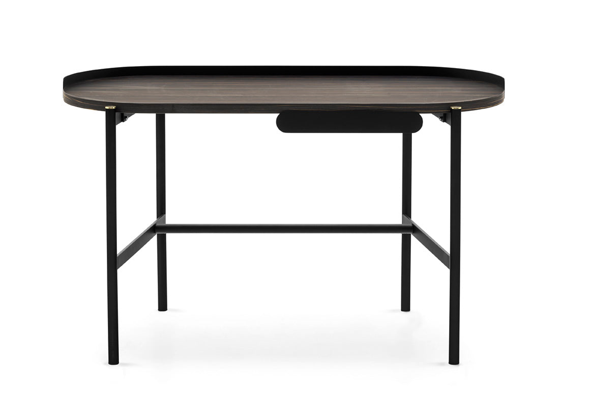 Desk MADAME dark brown top with black base