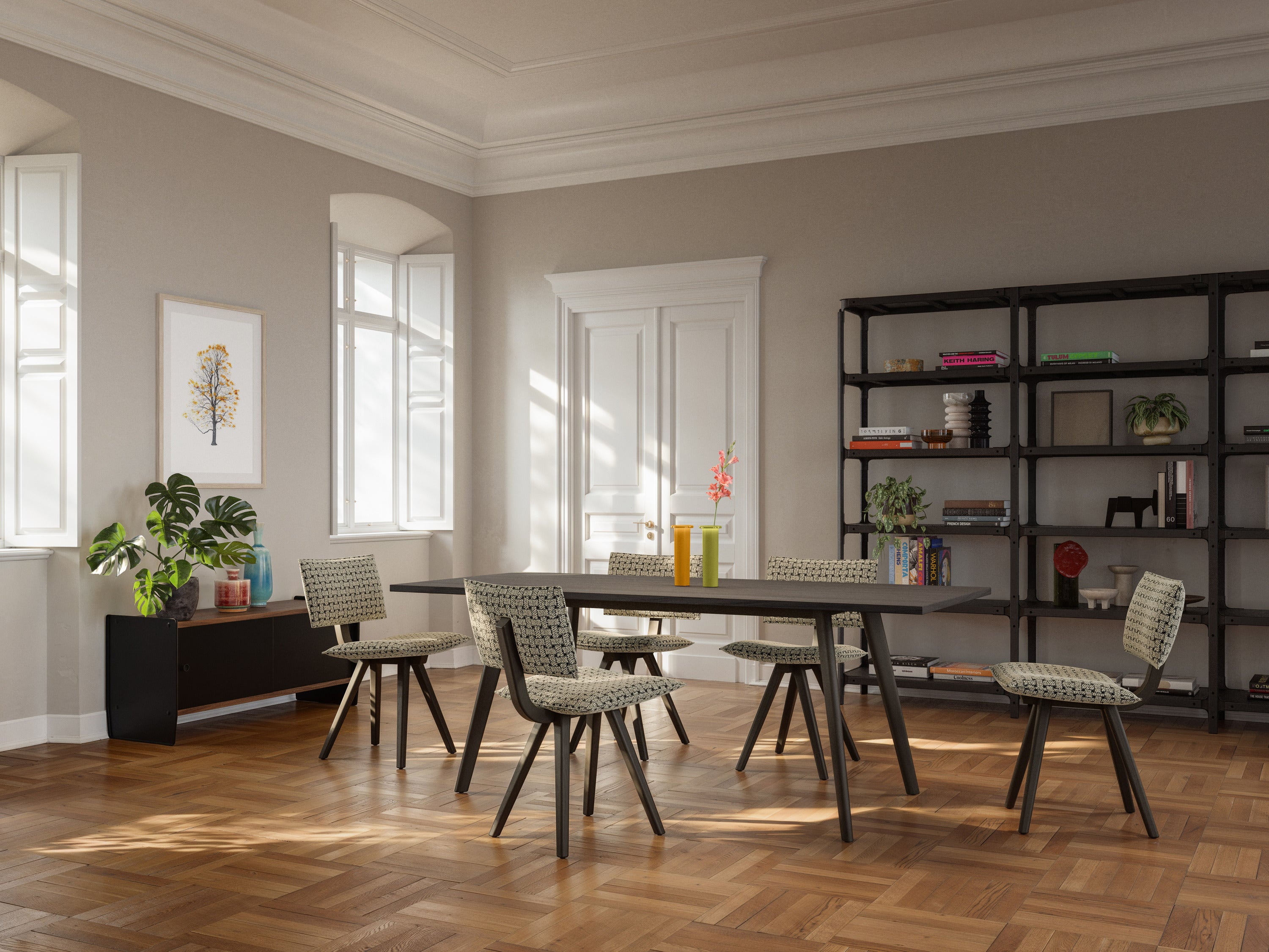 PILO table with a white top and ash base