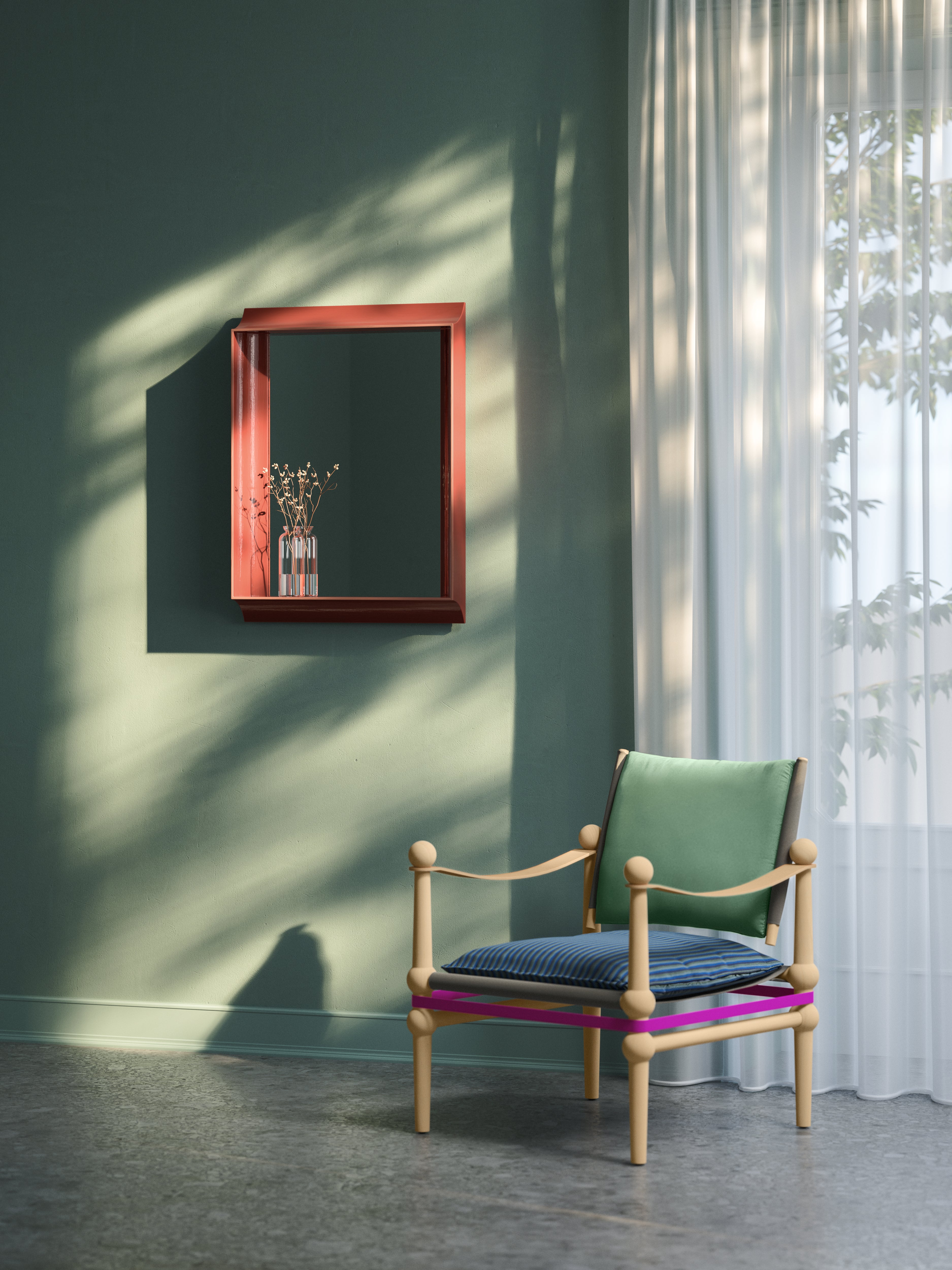 TWAIN armchair in burgundy with a black beech base