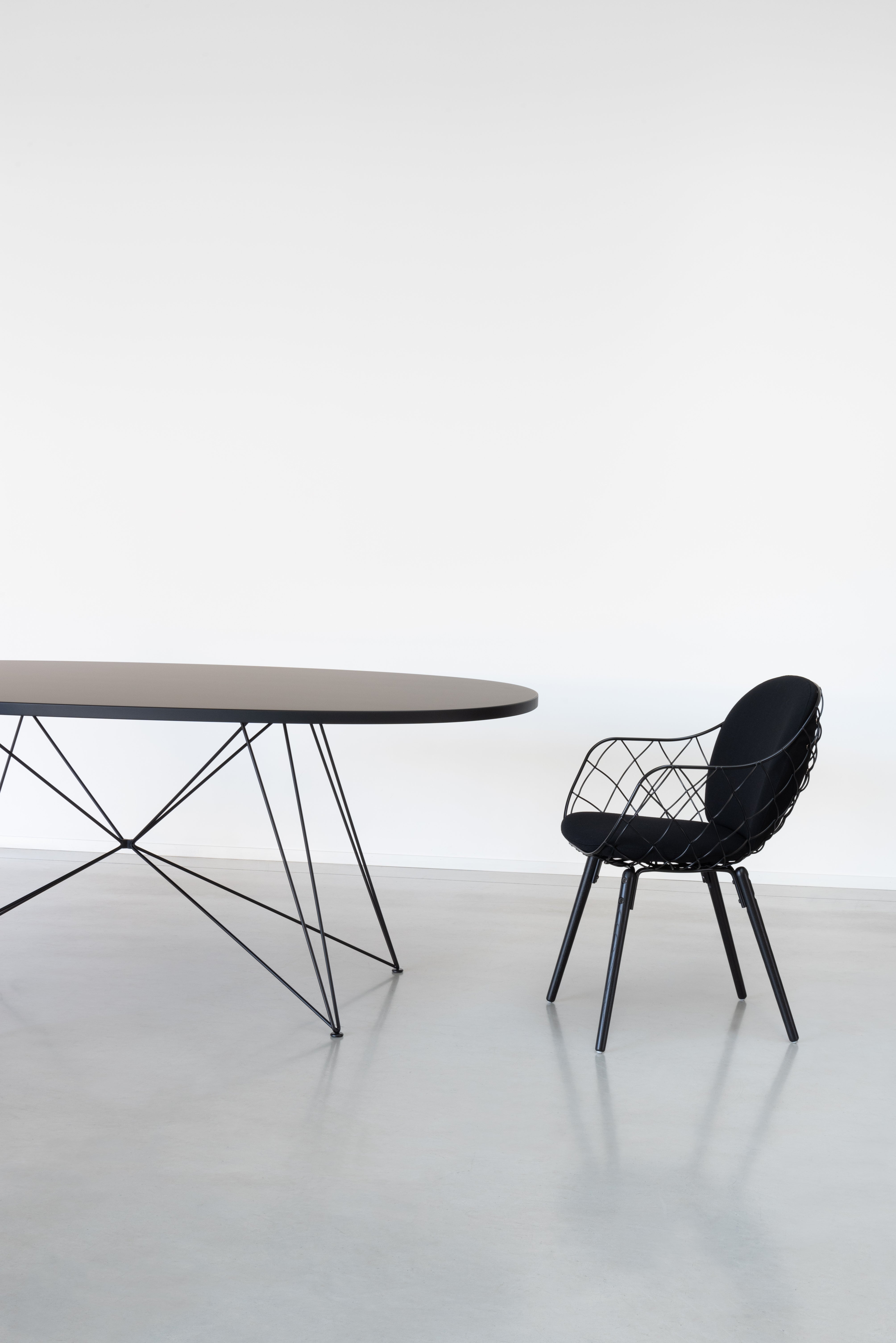 PIÑA chair in white with an ash base