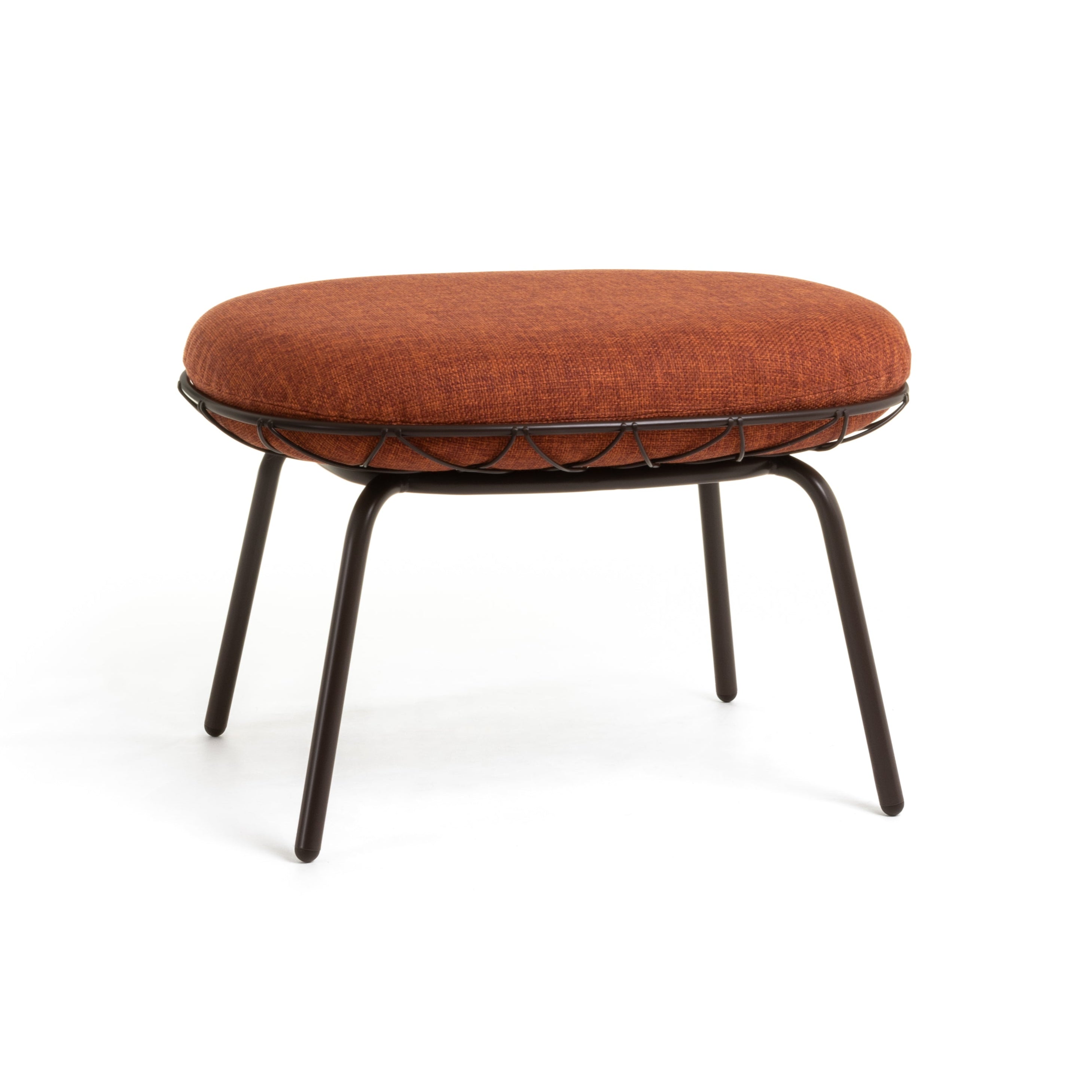 Outdoor pouf PIÑA red with black base