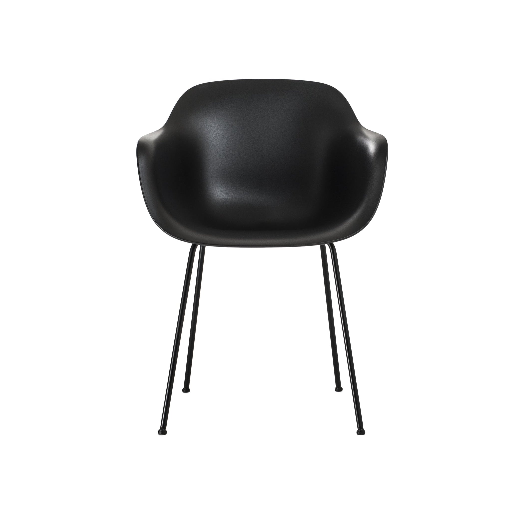 SUBSTANCE armchair in black with a metal base