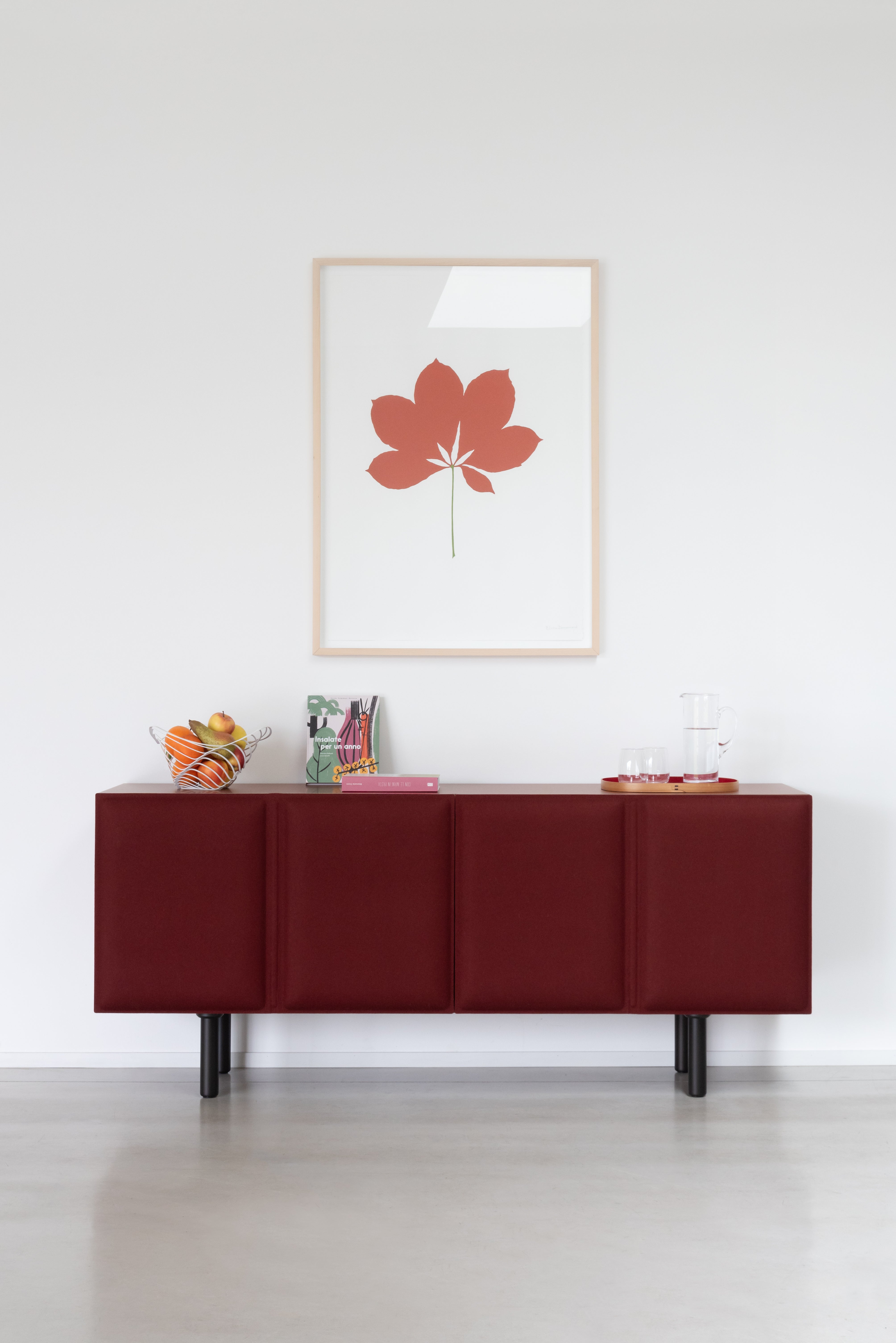 TACITO TV cabinet burgundy felt