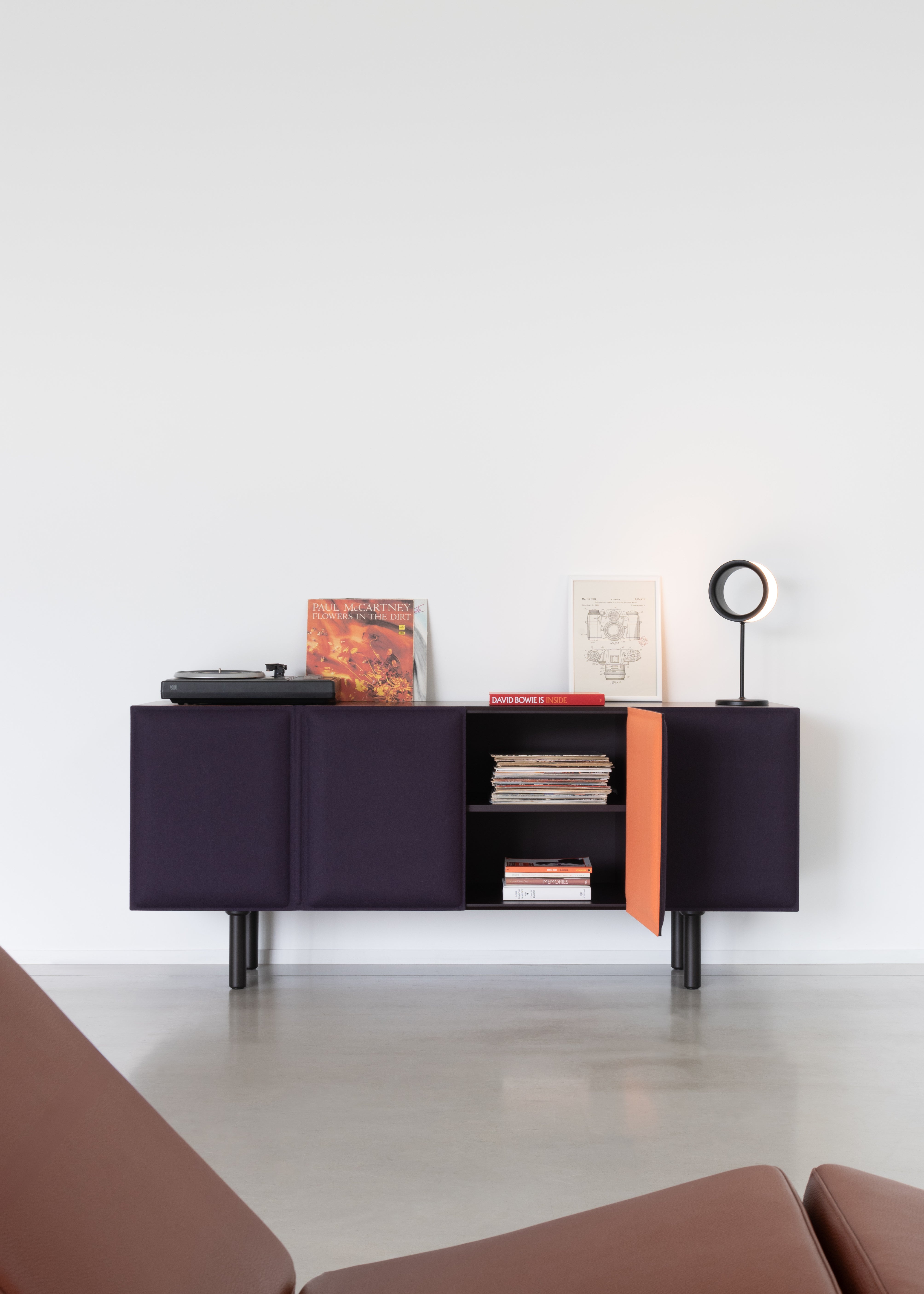 TACITO TV cabinet purple felt