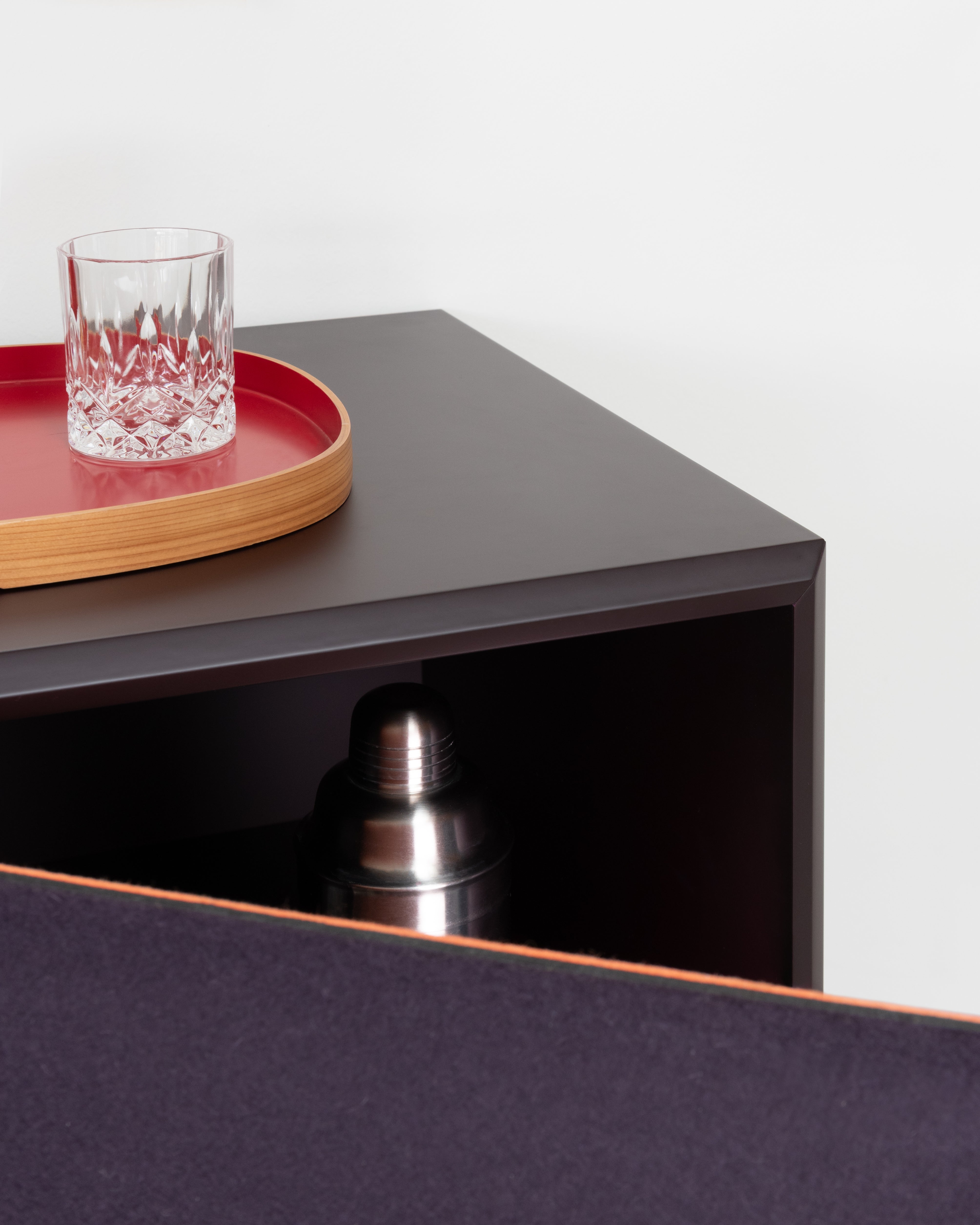 TACITO TV cabinet purple felt