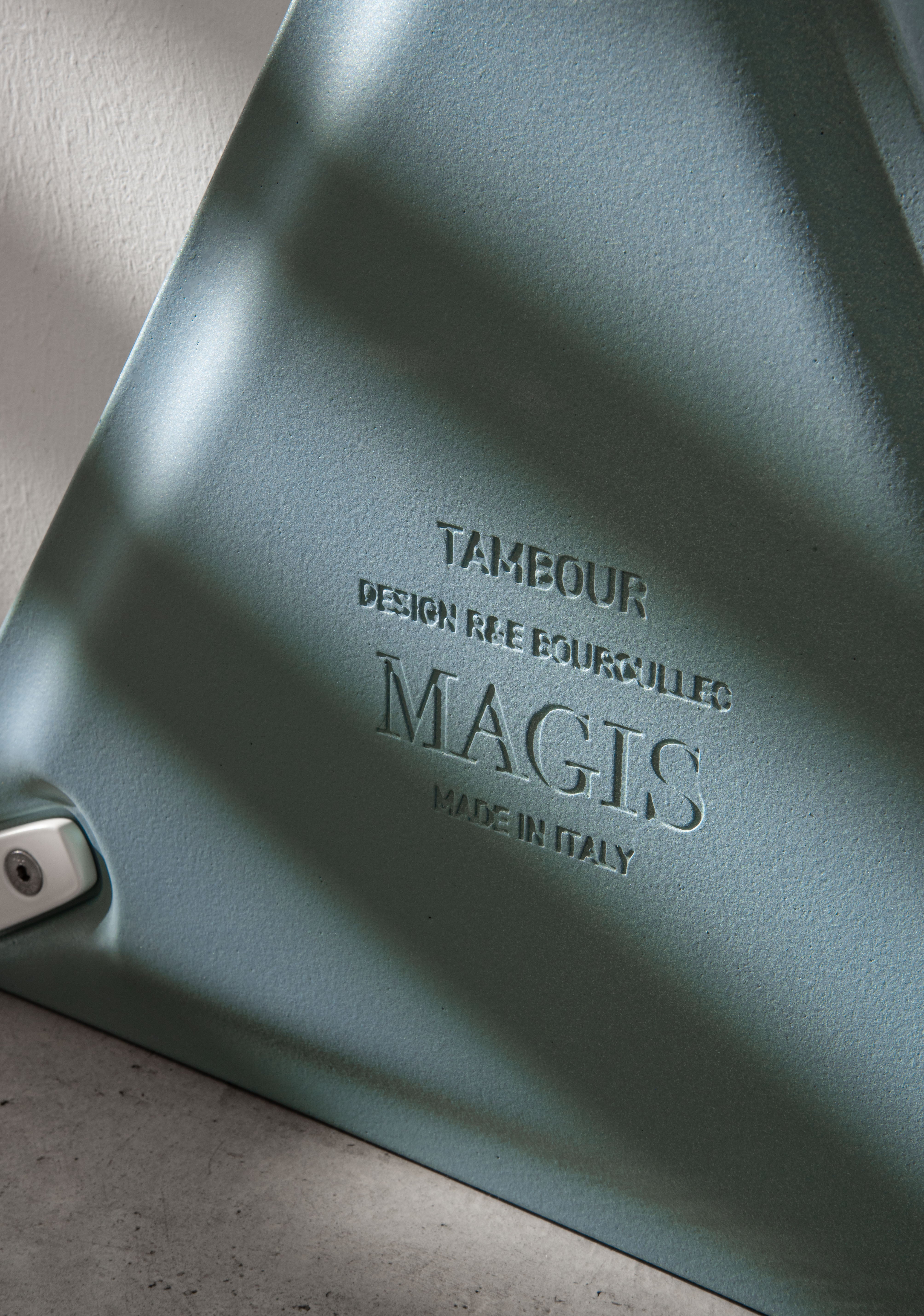 Double shelf TAMBOUR blue concrete