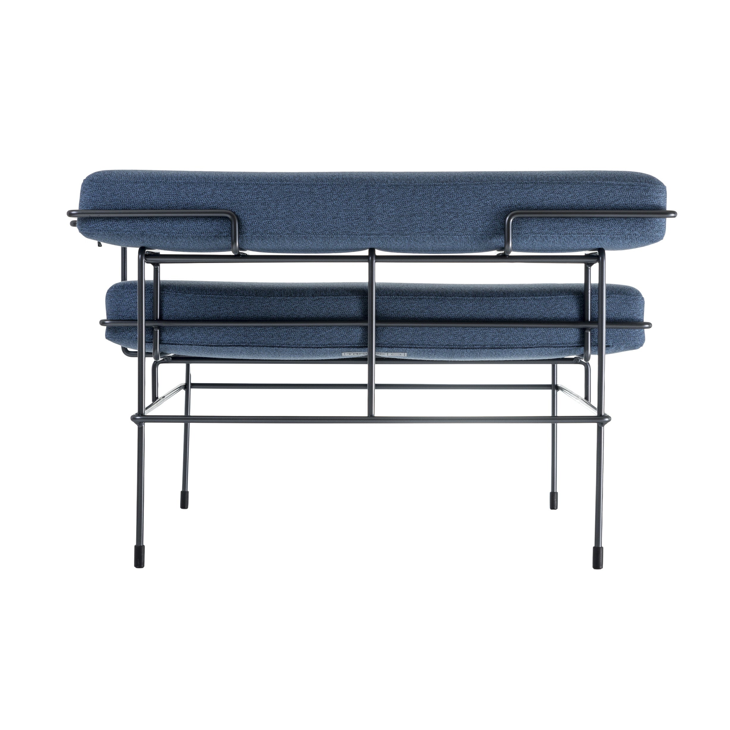 TRAFFIC upholstered pouf with a white steel base