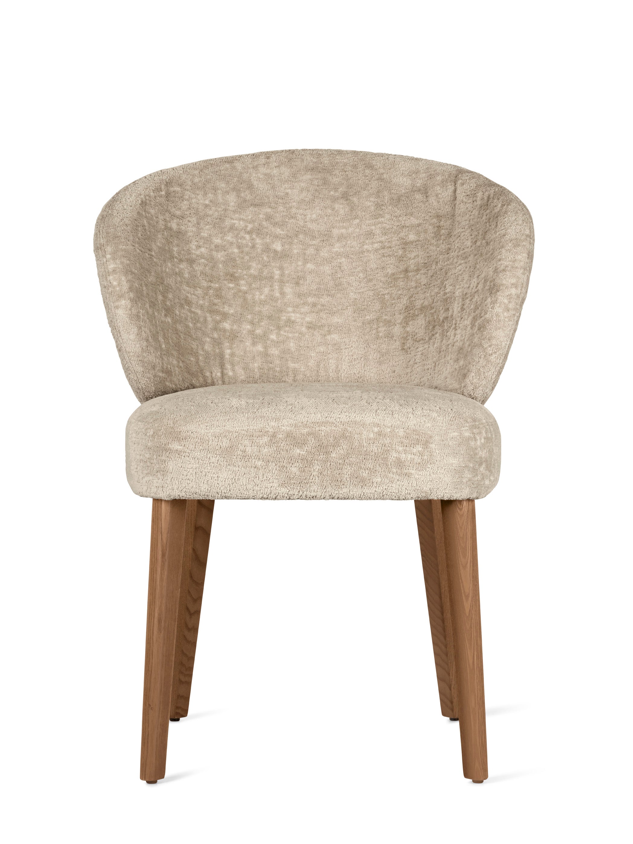 Upholstered MARA Chair with Walnut Base