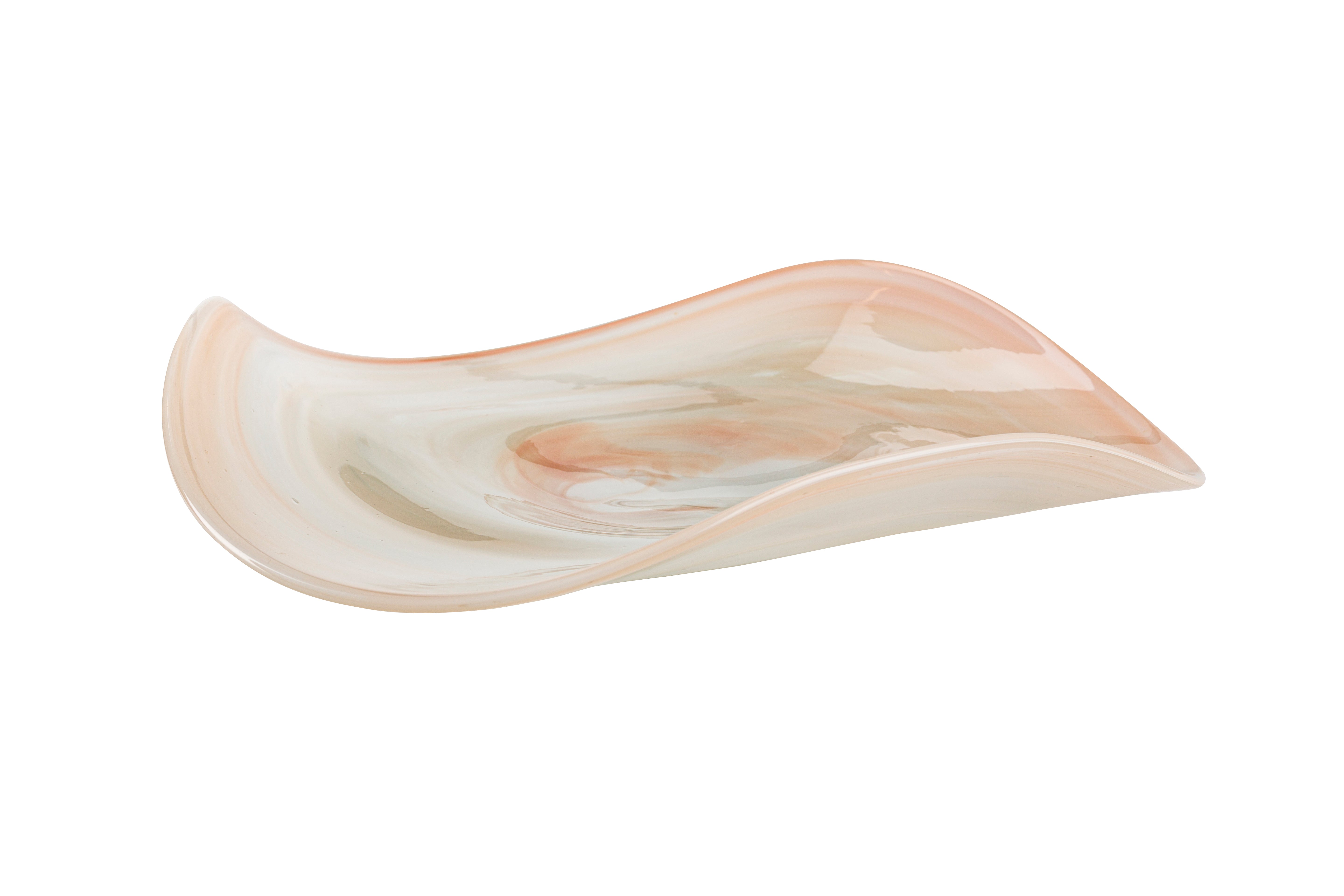 Glass bowl MARIA white with pink