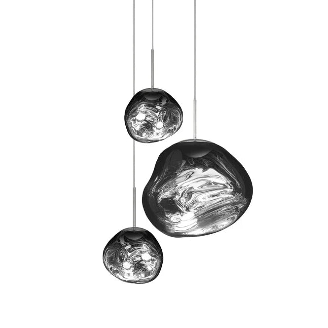 Závesná lampa MELT ROUND strieborná