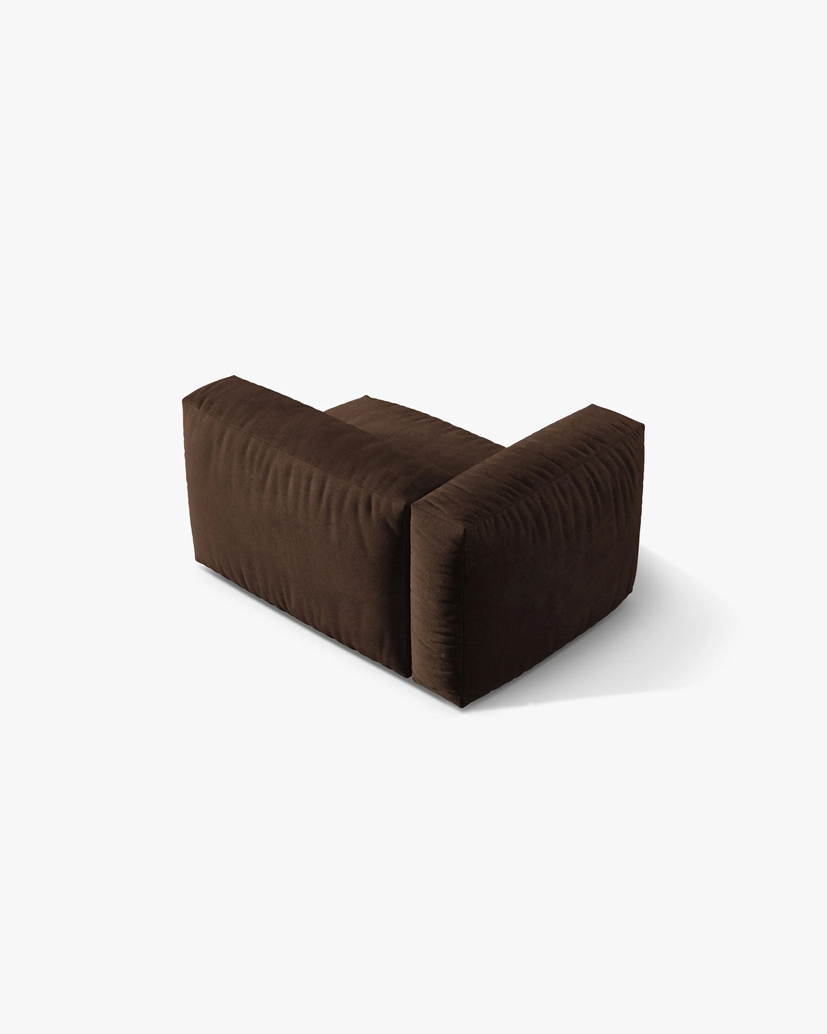 Sofa modulárna zamatová MARTINA - modul ľavostranný čokoládový