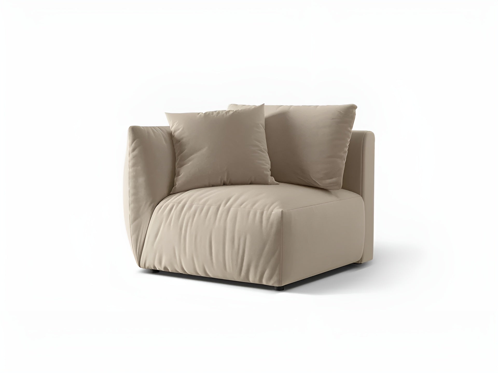 CHRIS velvet modular sofa - left element ecru