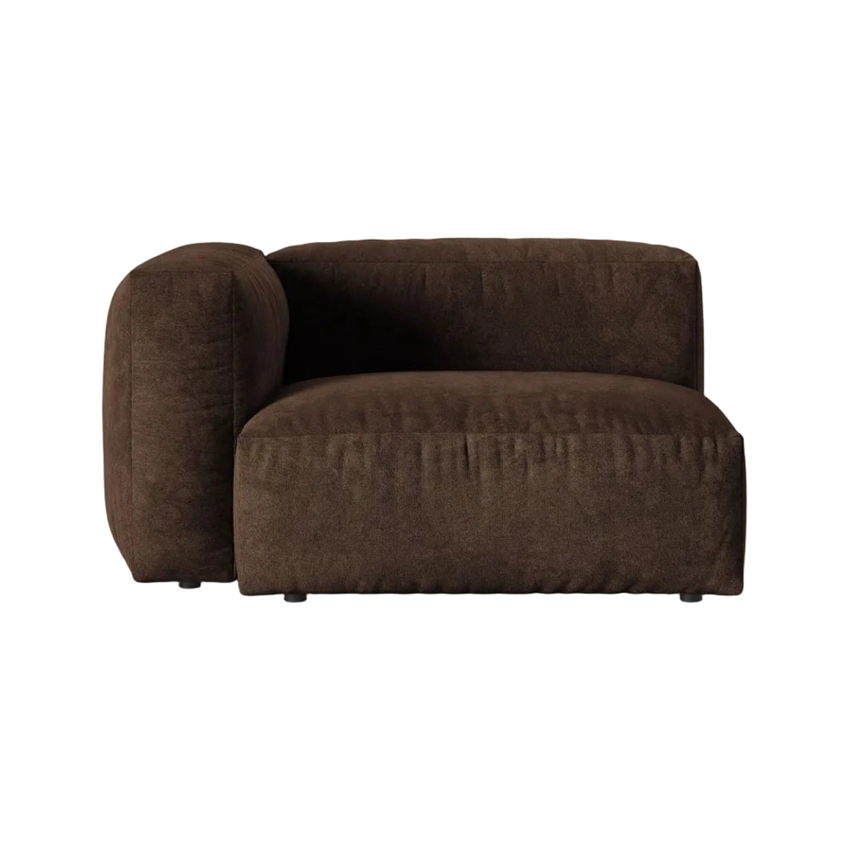 Sofa modulárna zamatová MARTINA XL - ľavostranný modul čokoládový