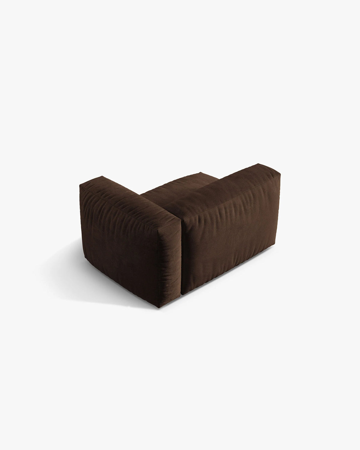 Sofa modulárna zamatová MARTINA - pravý modul čokoládový