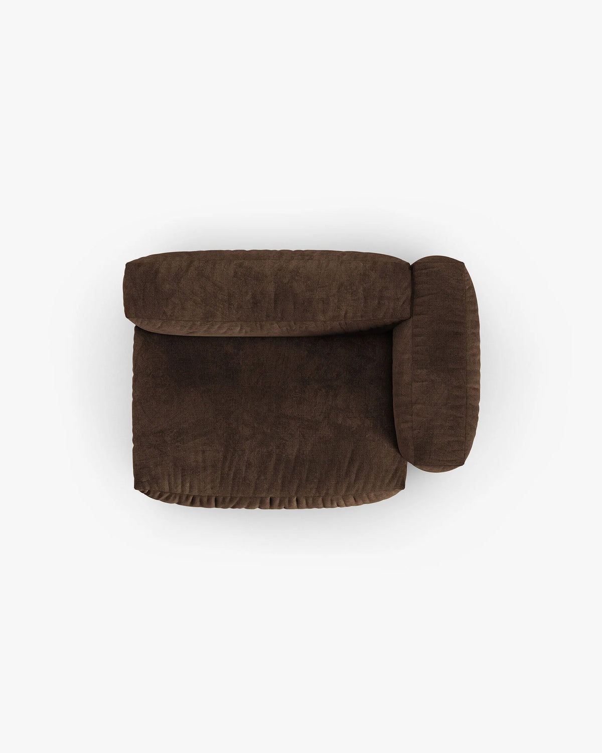 Sofa modulárna zamatová MARTINA XL - dvojitý modul pravý čokoládový