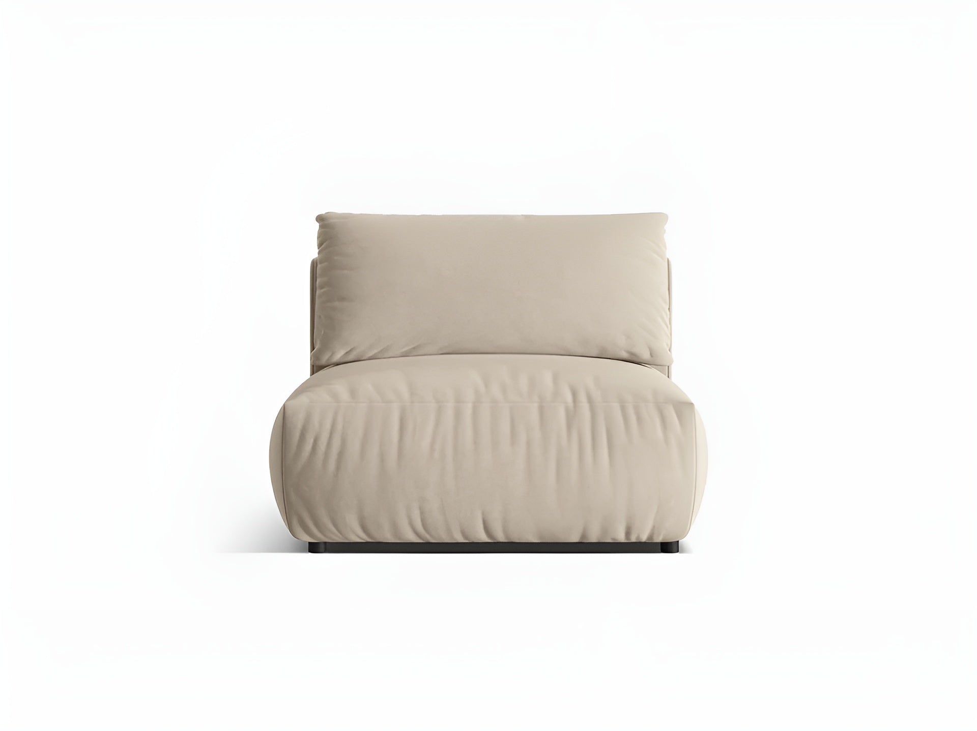 Sofá modulová zamatová CHRIS - široký stredný prvok ecru