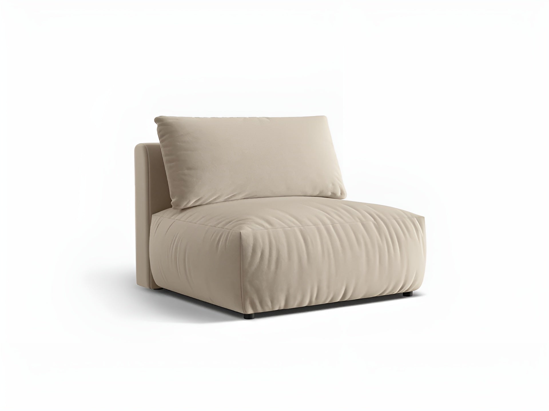 Sofá modulová zamatová CHRIS - široký stredný prvok ecru