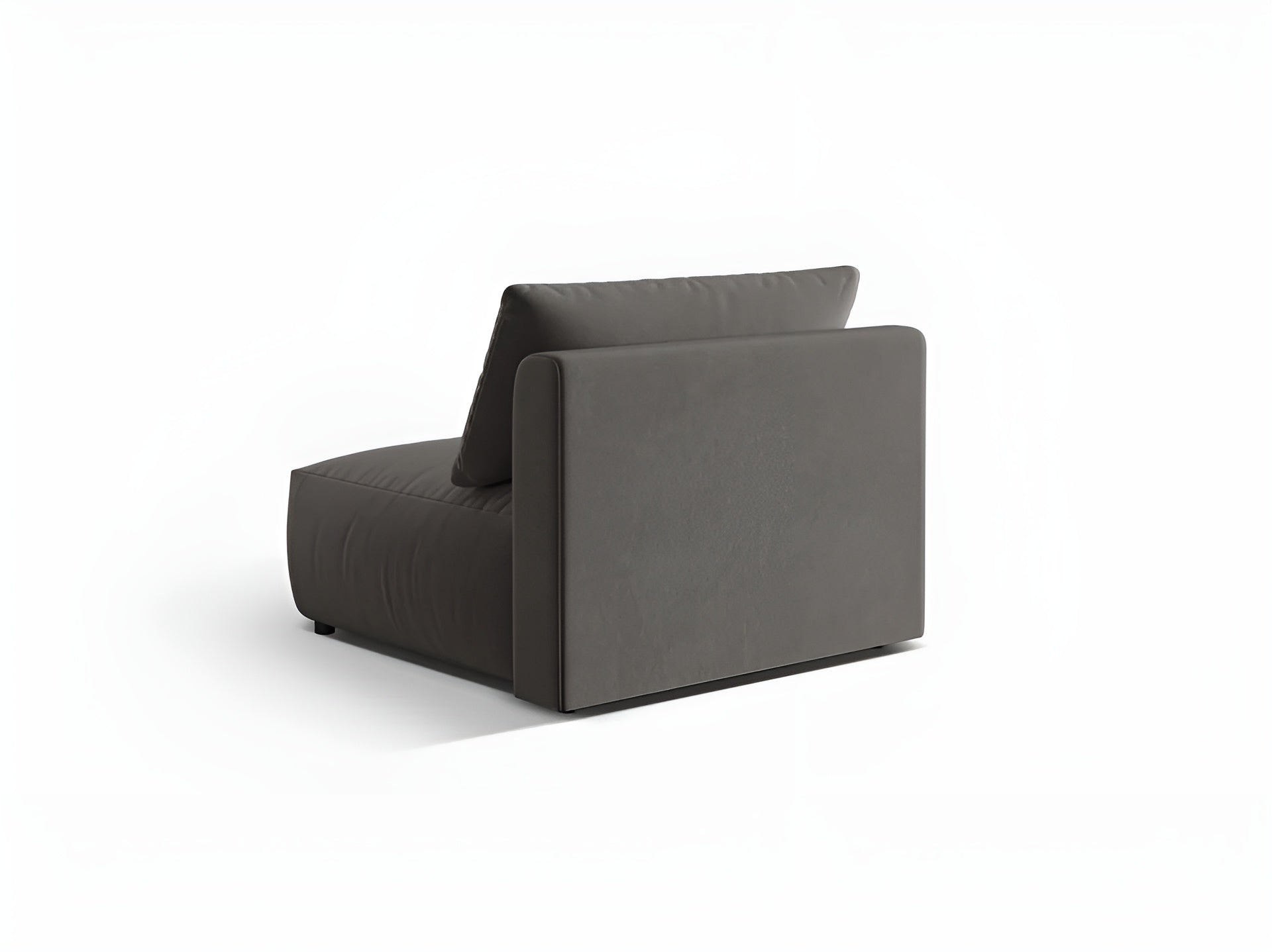Velvet modular sofa CHRIS - wide central element dark gray