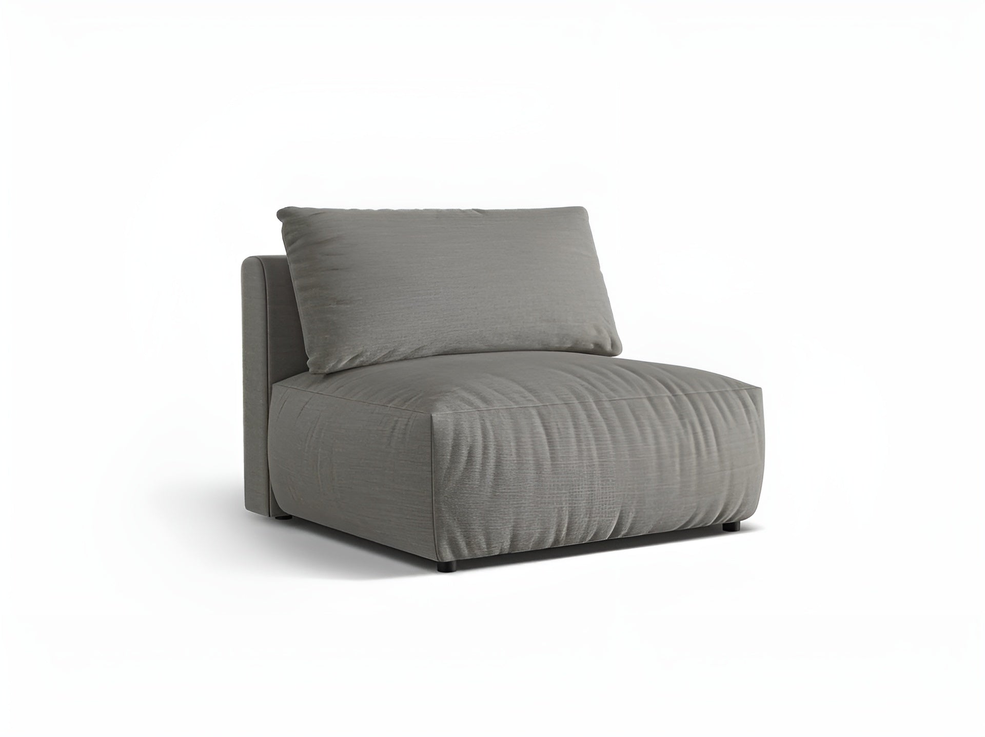 CHRIS modular sofa - wide central element in light gray chenille