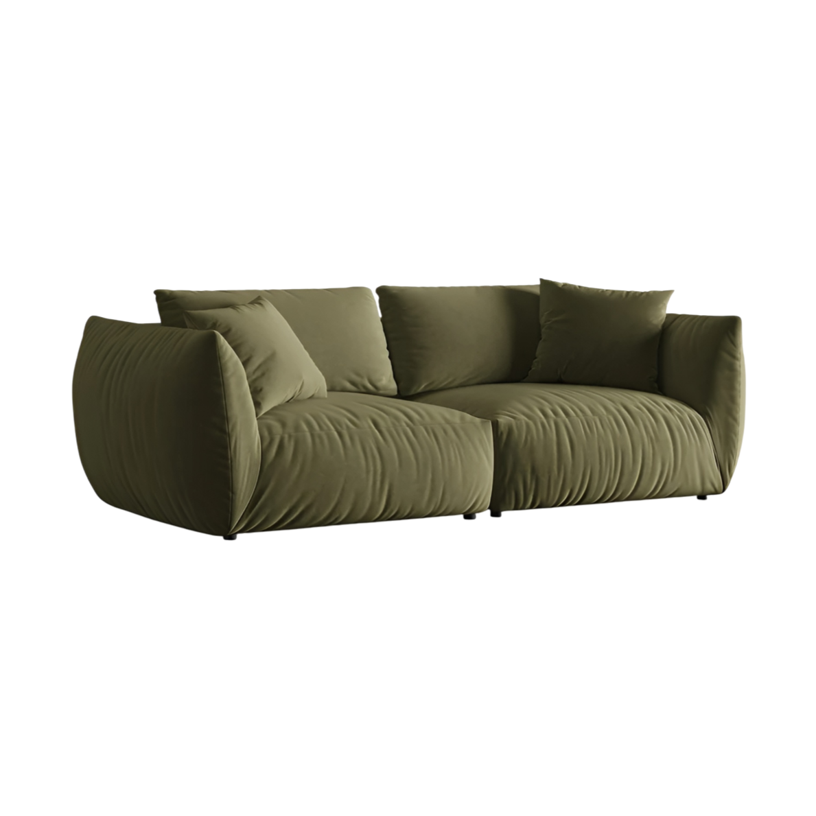 Sofa z jemného zamatového materiálu pre 4 osoby CHRIS svetlozelená