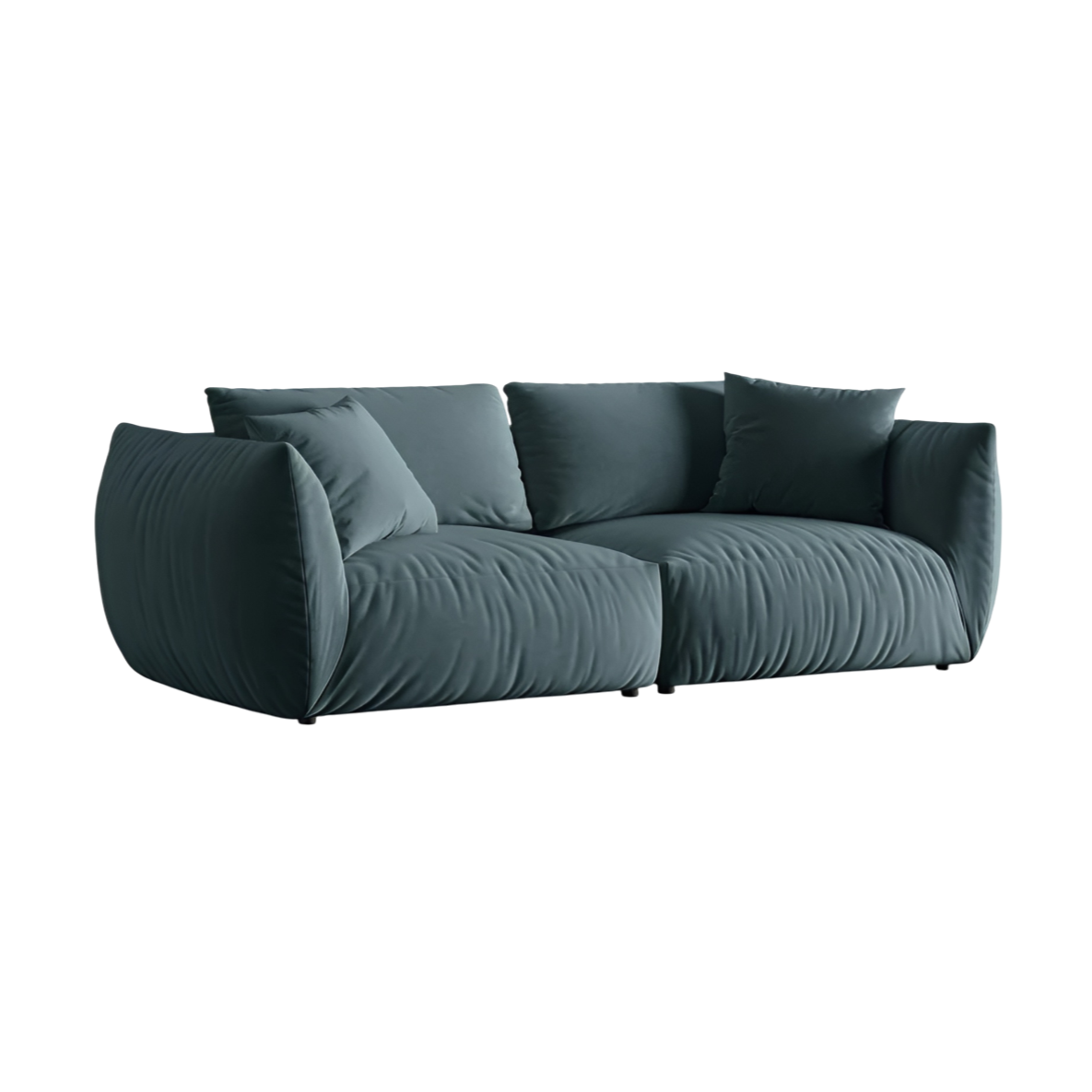 Sofa z jemného velúru pre 4 osoby CHRIS svetlomodrá