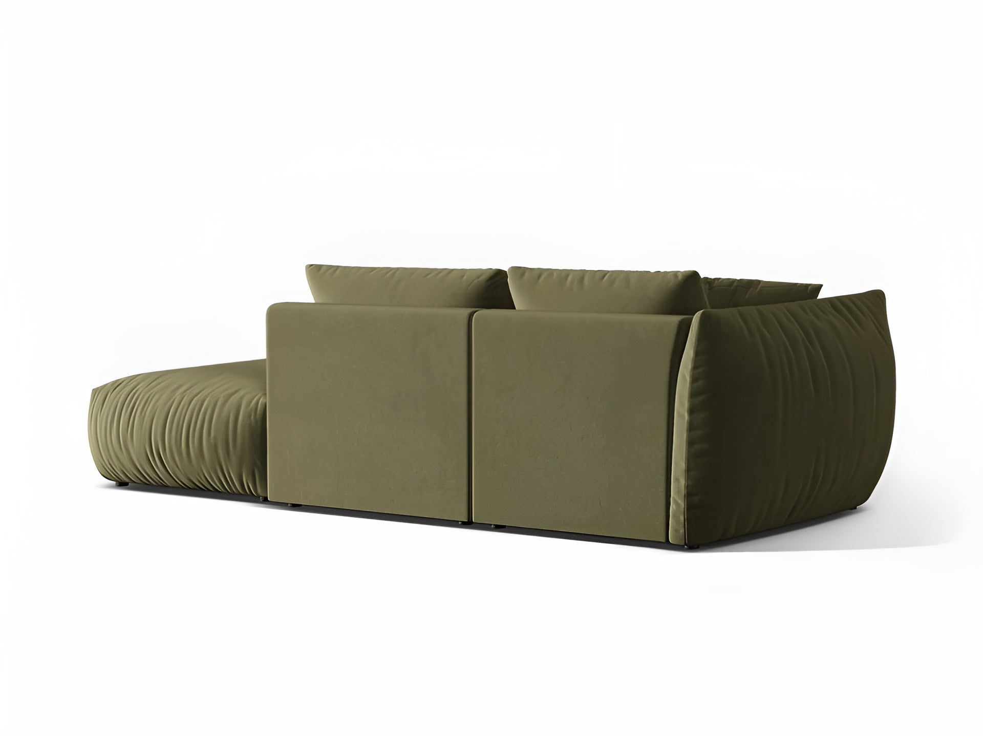 Modular velvet 3-seater right-facing sofa CHRIS light green