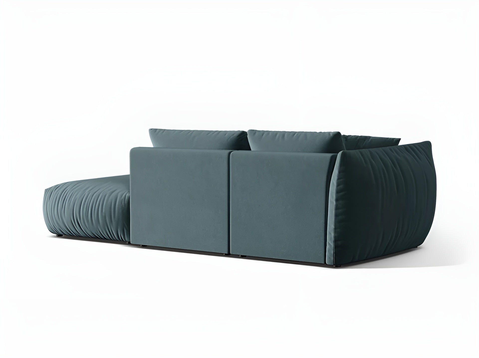 Right-facing 3-seater velvet modular sofa CHRIS light blue