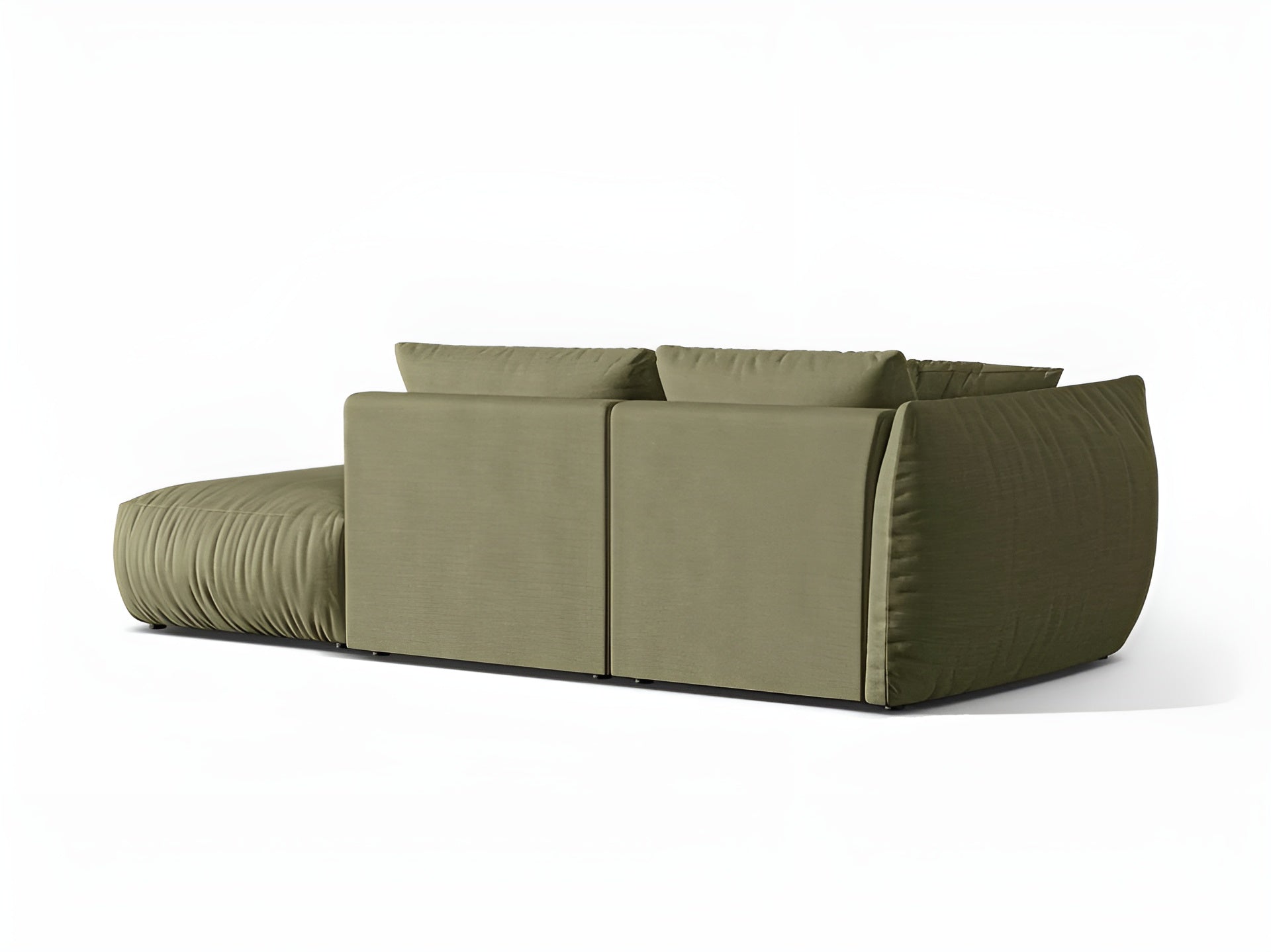Right-facing 3-seater modular sofa CHRIS light green chenille