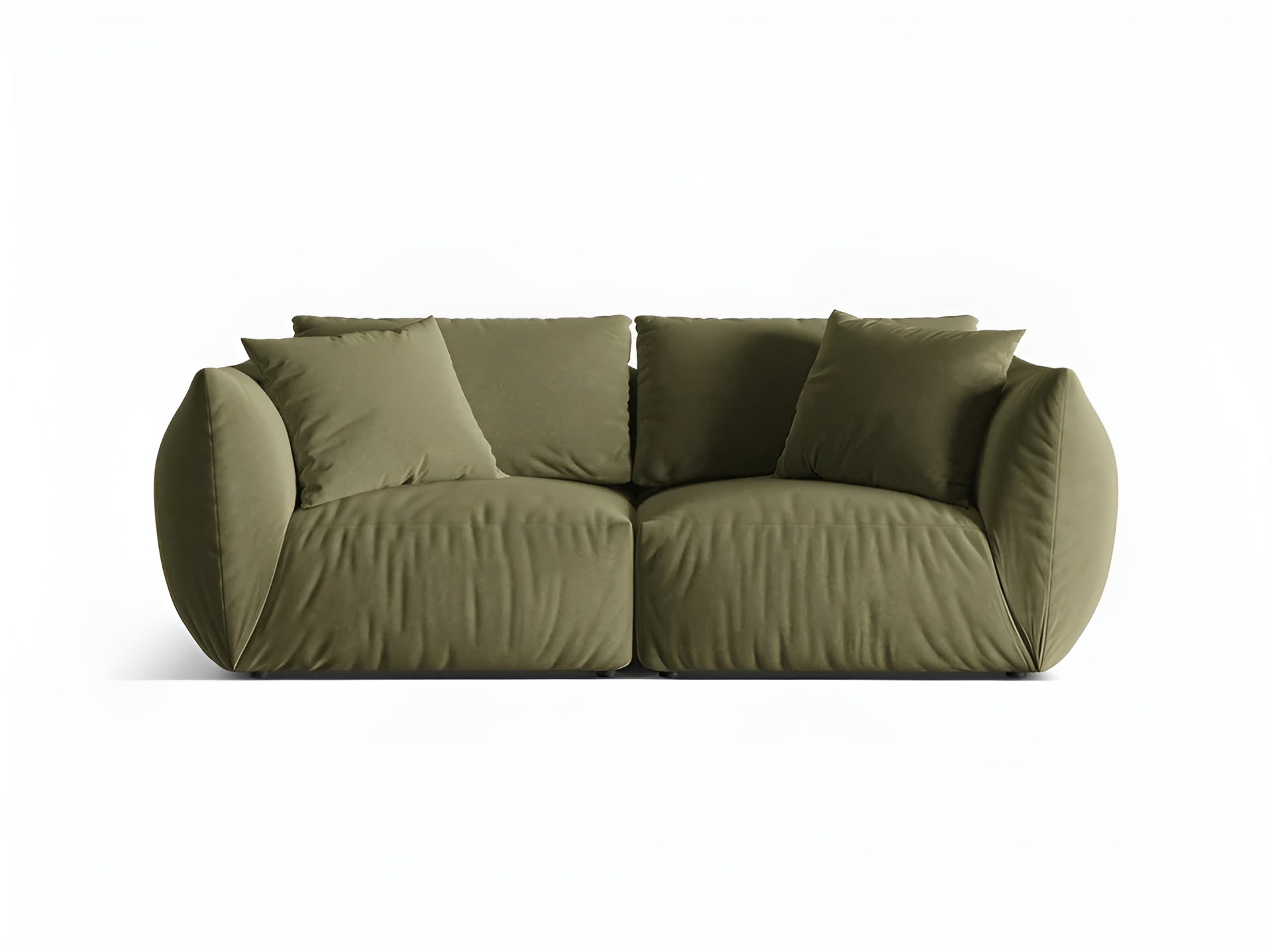 Sofa z jemného zamatového materiálu 3-miestna CHRIS svetlozelená