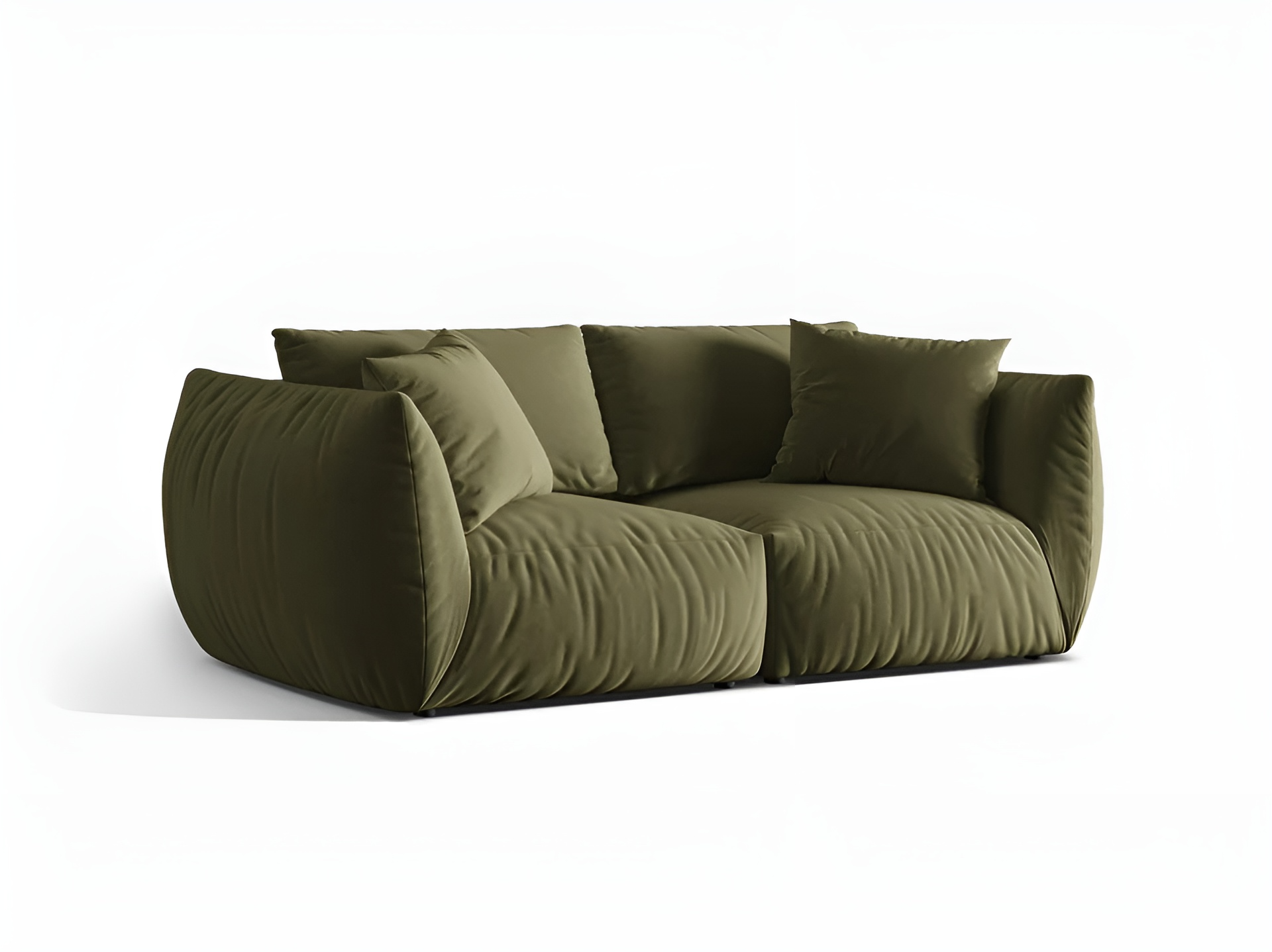 Sofa z jemného zamatového materiálu 3-miestna CHRIS svetlozelená