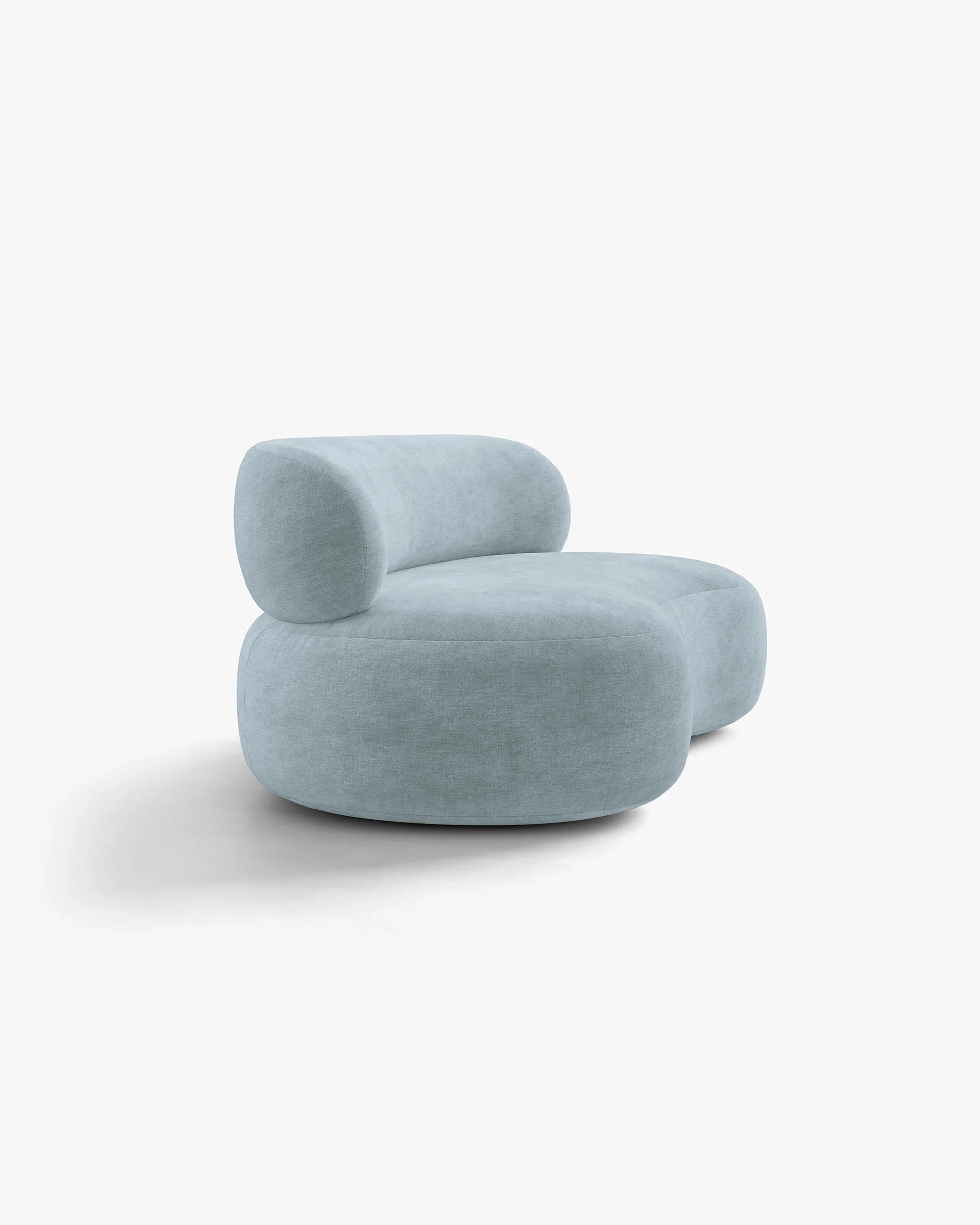 Sofa pre 3 osoby AURA v pastelovo modrom šenile