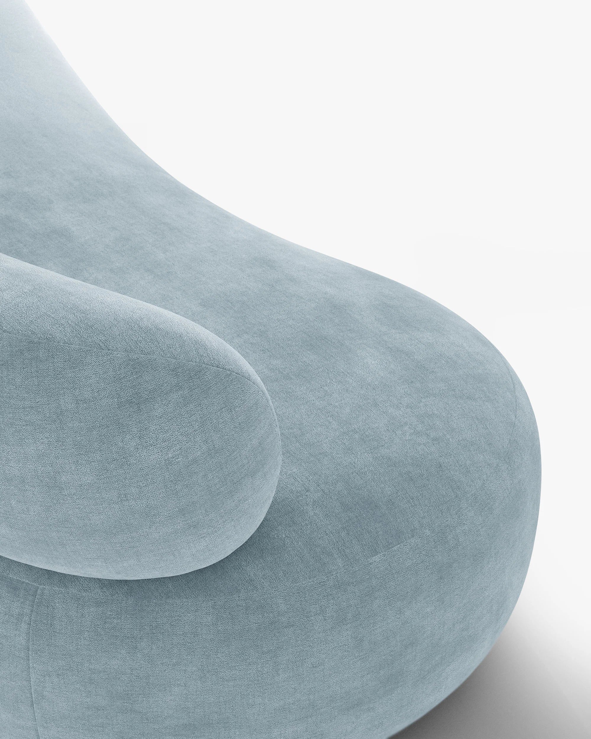 Sofa pre 3 osoby AURA v pastelovo modrom šenile