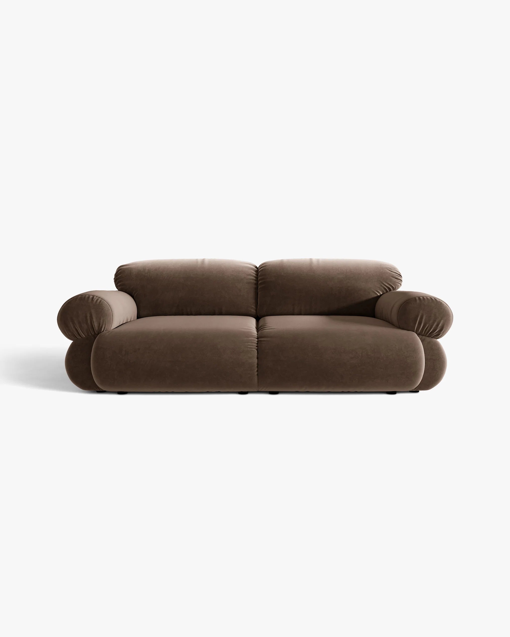Sofa 3-osobová z aksamitom OPHELIA v čokoládovej farbe