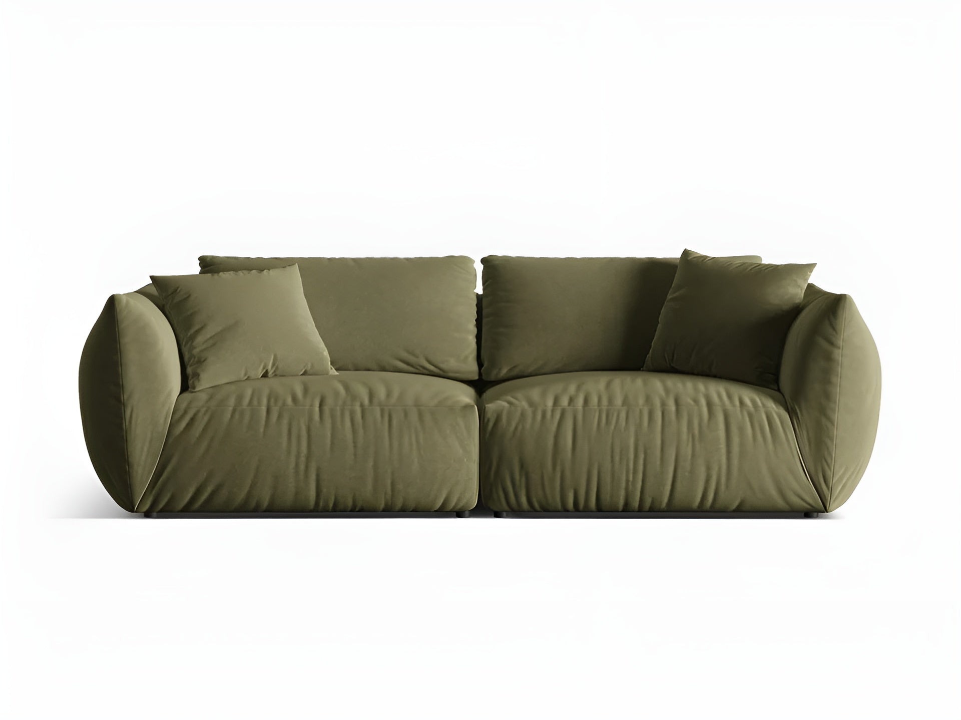 Sofa z jemného zamatového materiálu pre 4 osoby CHRIS svetlozelená