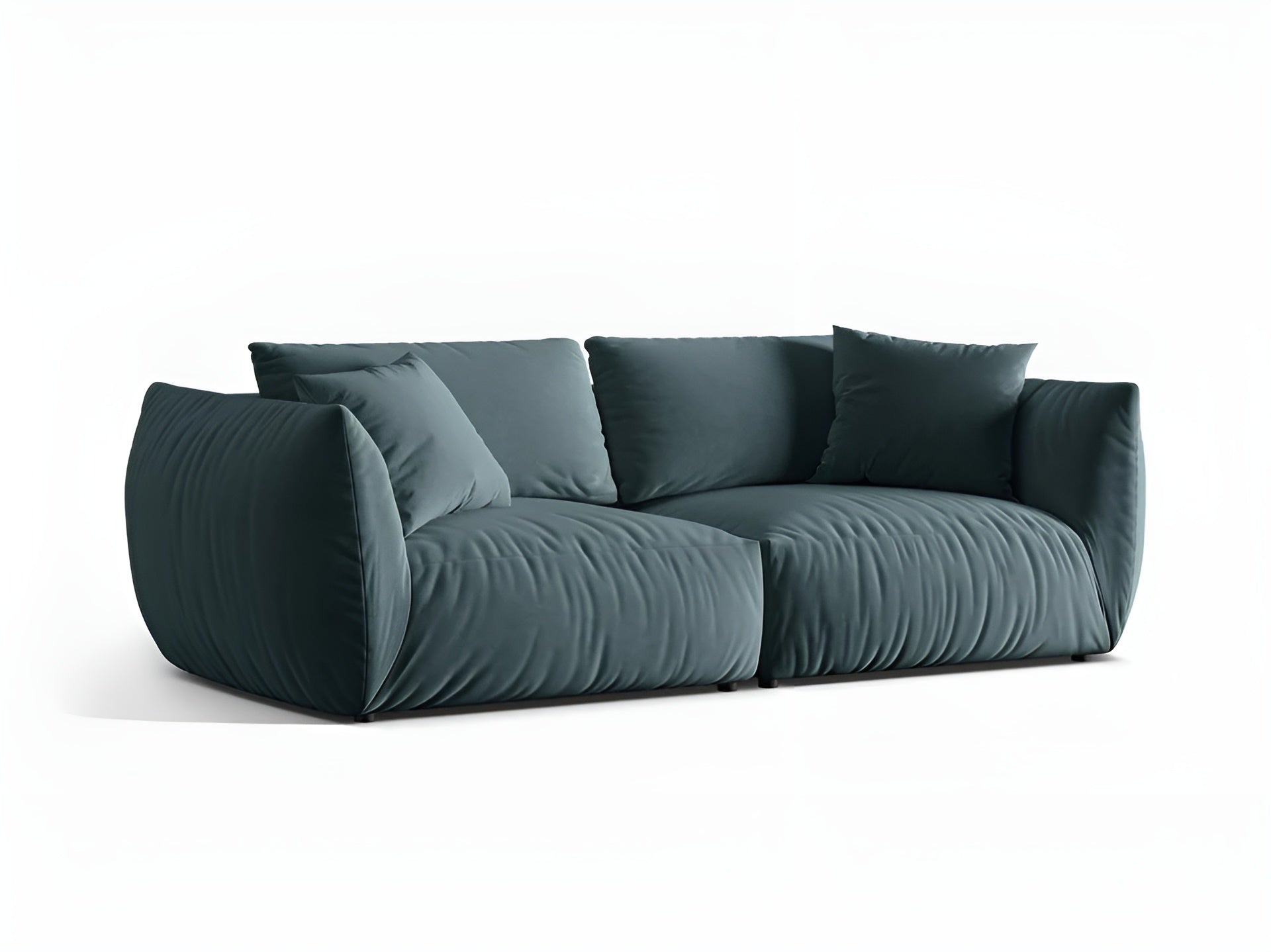 Sofa z jemného velúru pre 4 osoby CHRIS svetlomodrá